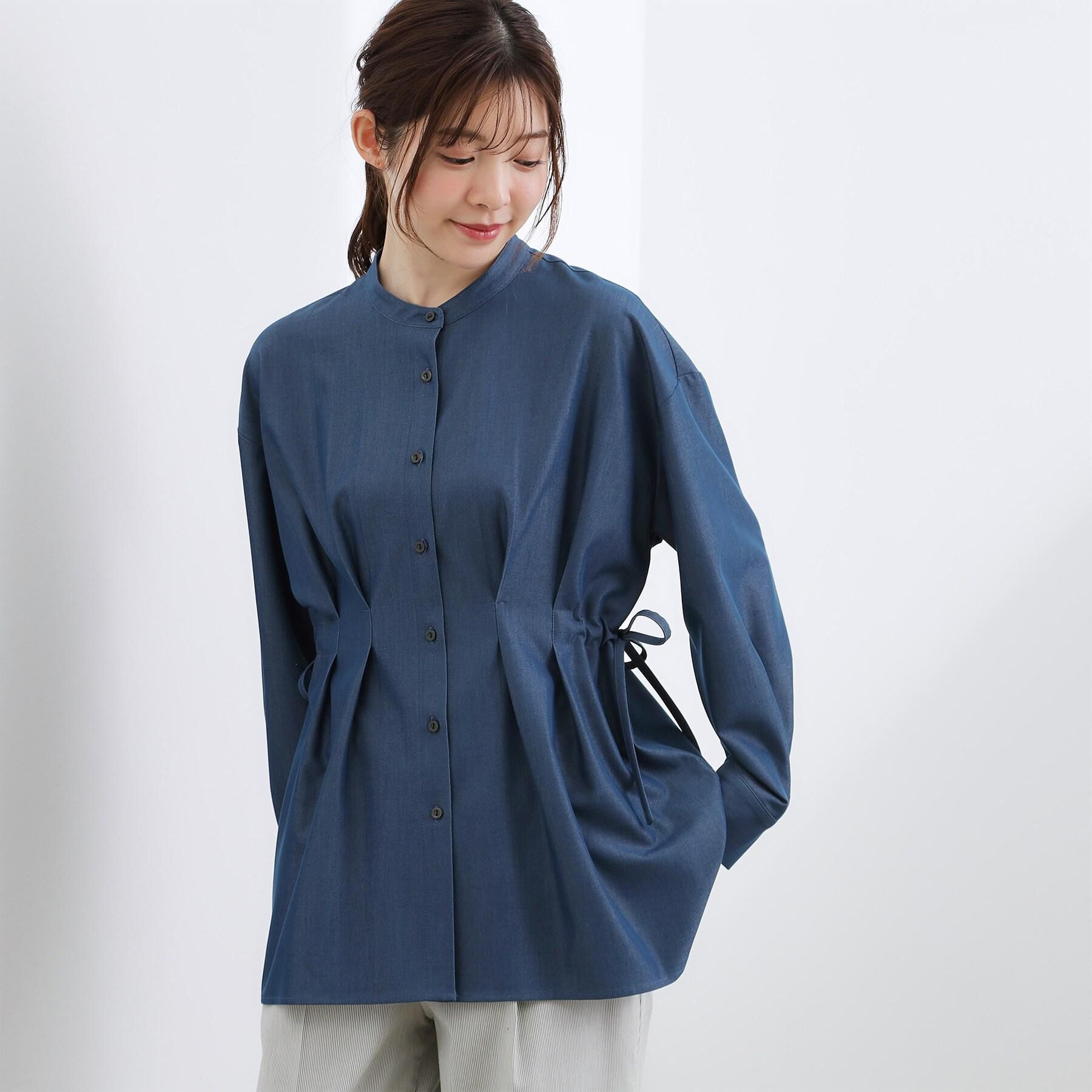 grove「【体型カバー】ウエストタック スタンドネックシャツ」|シャツ・ブラウス|ワンウォッシュ(09