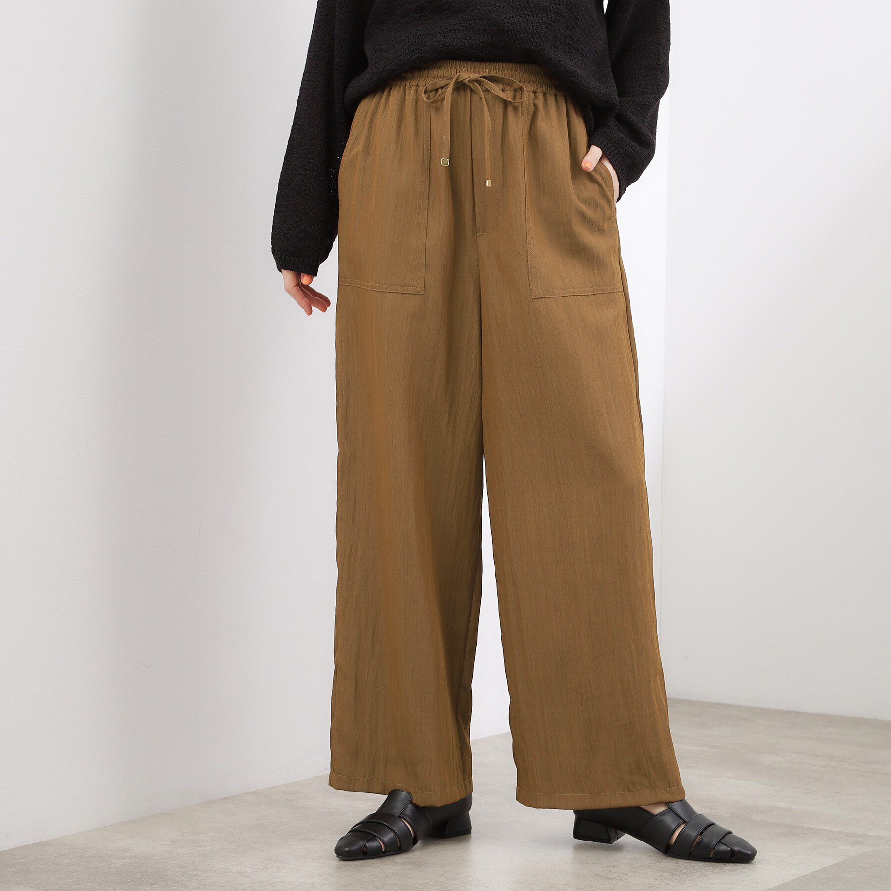 grove「【貴島明日香さん着用】リラックスドロストイージーワイドパンツ」|その他|キャメルブラウン(0