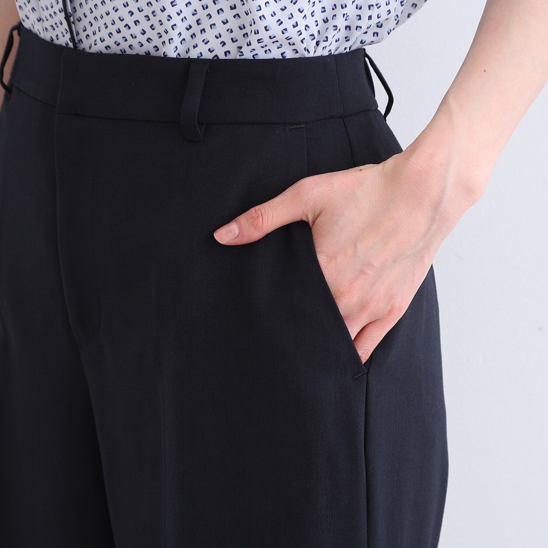 INDIVI「【洗える／UVケア／SETUP可能】ウール調ワイドパンツ」|スーツ|