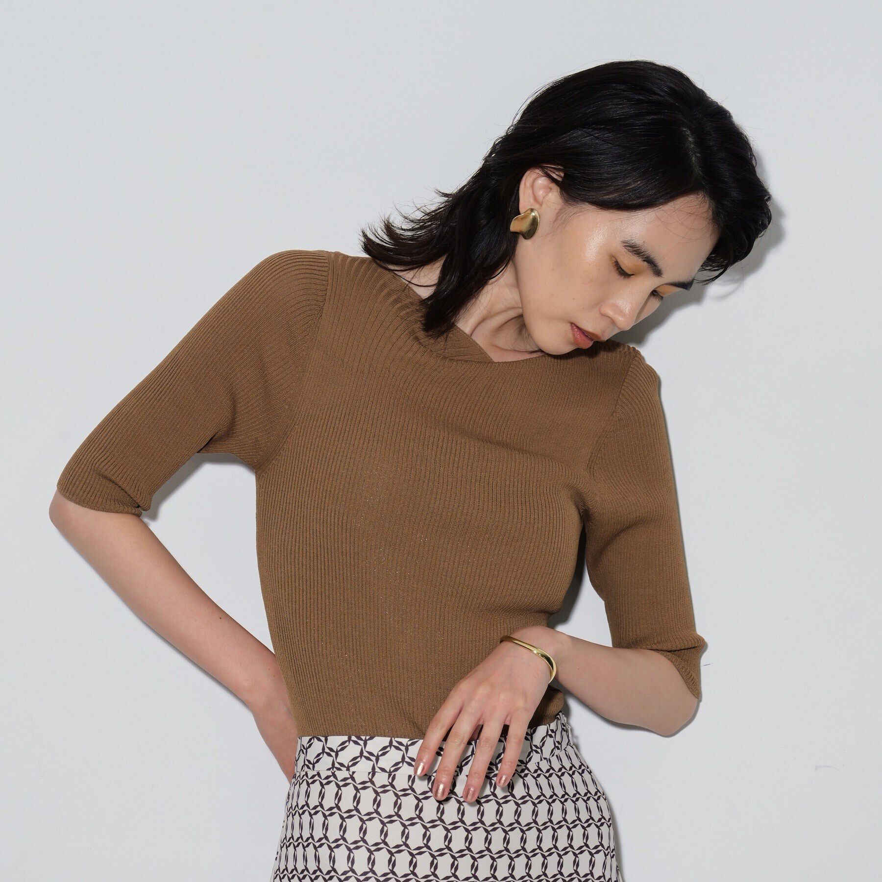 GALLEST「ネックフォルムリブニット」|ニット・セーター|