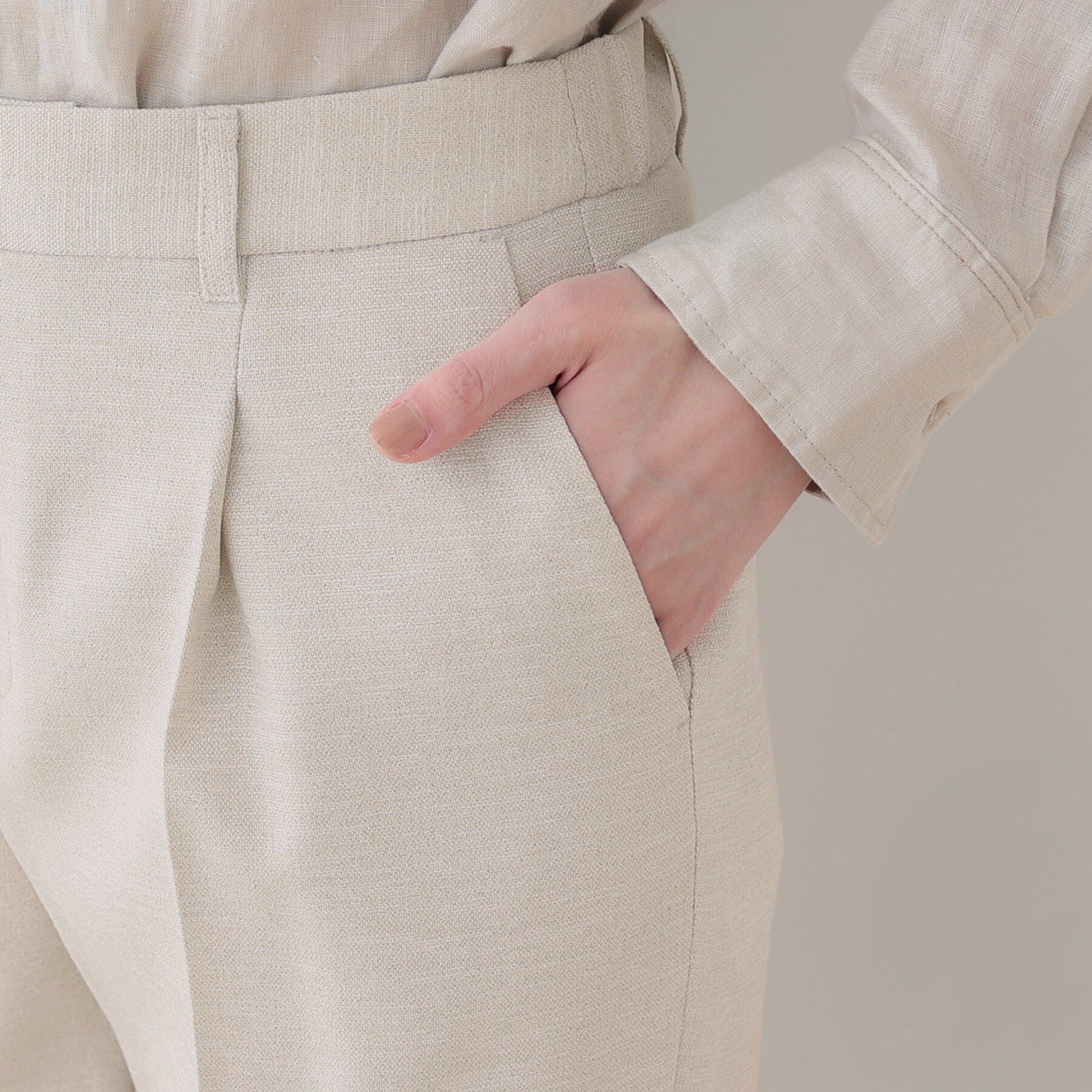 INDIVI「【こなれSETUP】リネンライクテーパードパンツ」|その他|