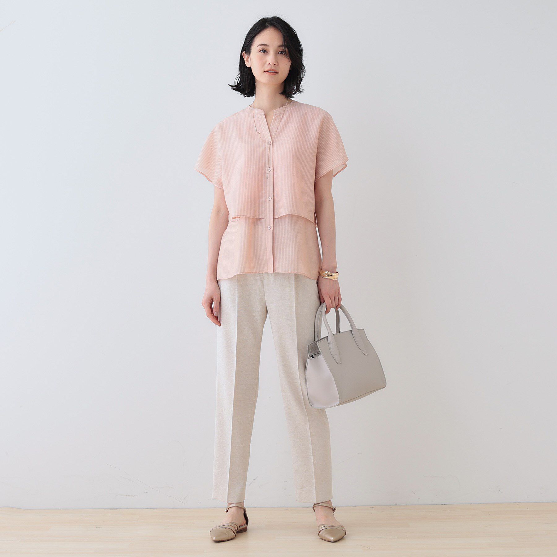 INDIVI「新色登場！【洗える／エアリー】ティアードブラウス」|シャツ・ブラウス|