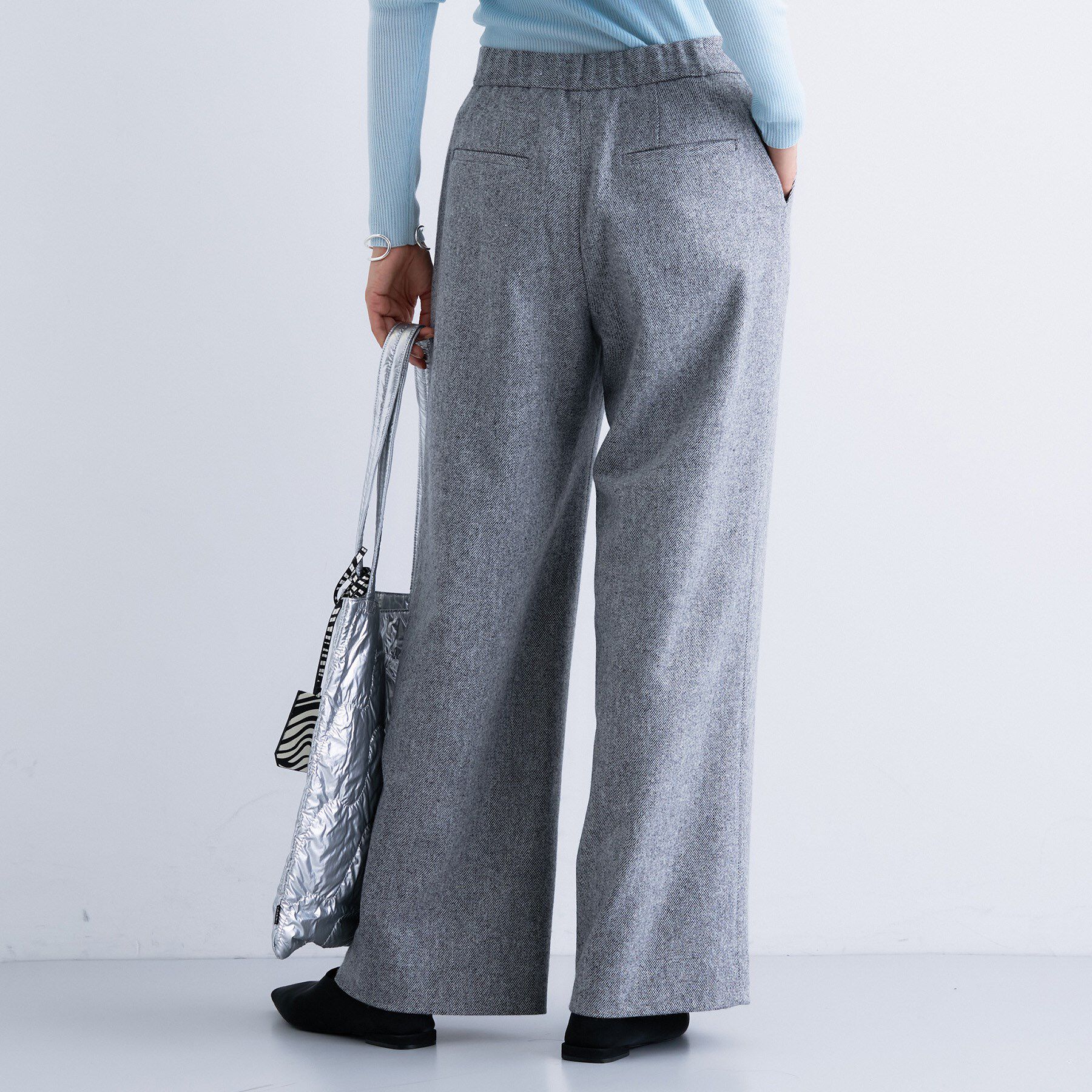 INDIVI「【褒められパンツ／ウール混】ウォームウール ワイドパンツ」|その他|