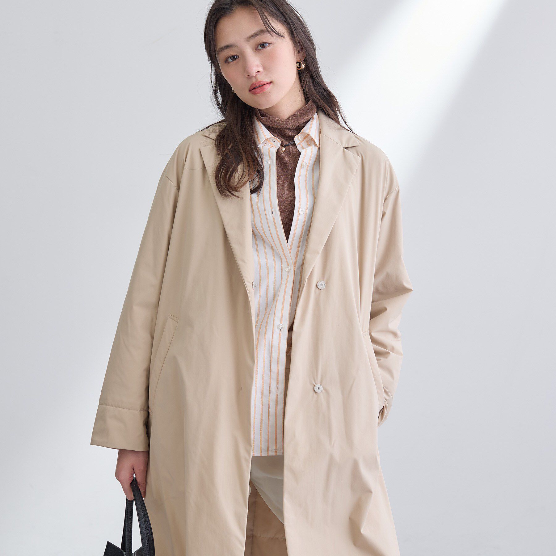 INDIVI「【超軽量／蓄熱】ライトパフチェスターコート」|ダウン|ライトベージュ(05