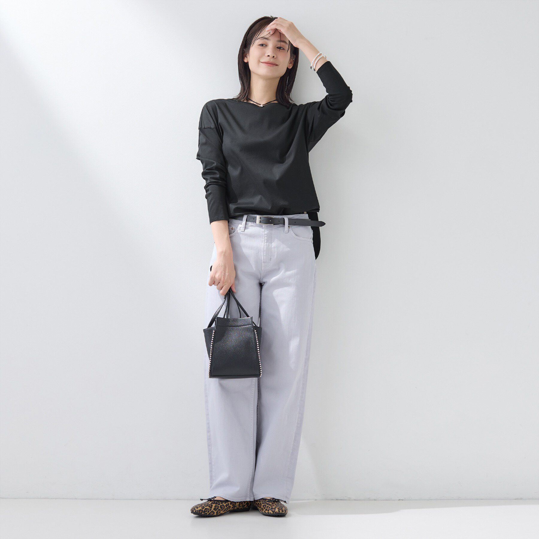 INDIVI「【洗える】きれいめラウンドテールロンT」|Tシャツ・カットソー|