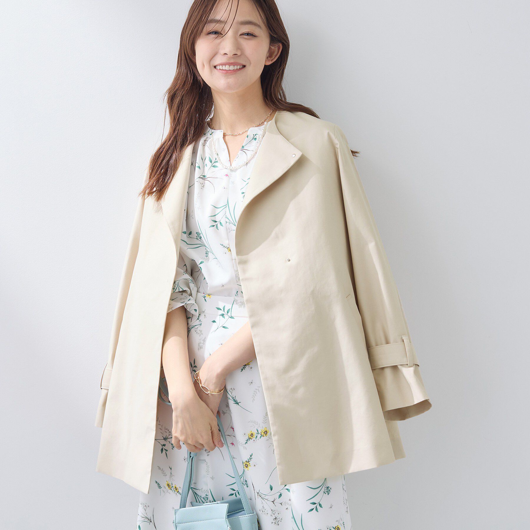 INDIVI「【撥水/軽量】ミドル丈 ミニマルトレンチコート」|トレンチコート|