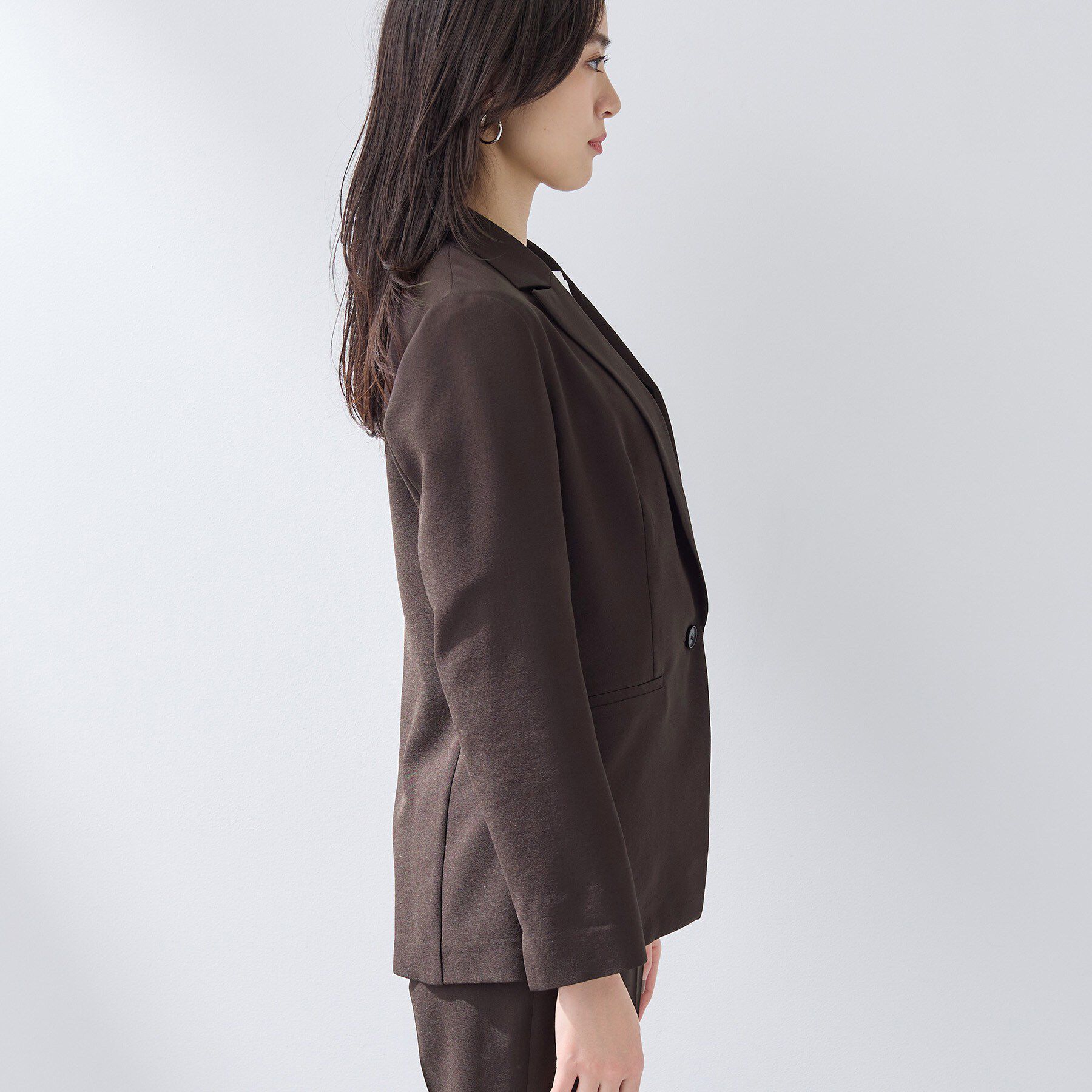 INDIVI「【洗える／UVケア／麻調】シングルジャケット」|テーラードジャケット|