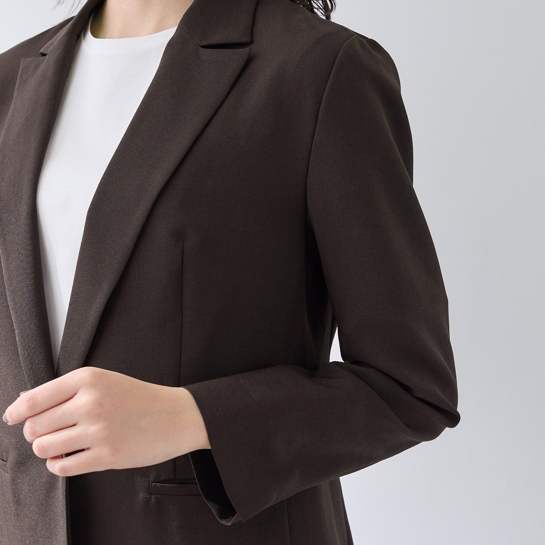 INDIVI「【洗える／UVケア／麻調】シングルジャケット」|テーラードジャケット|