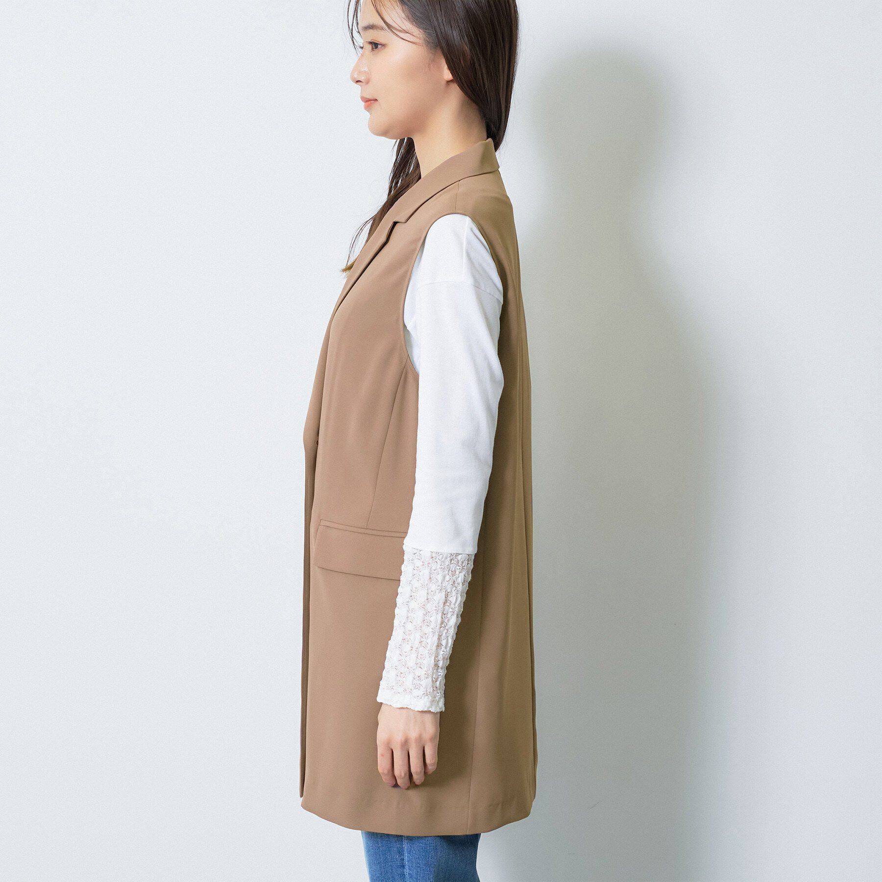 INDIVI「【さらに軽く軽快！／着る日傘】颯爽ジレジャケット」|ベスト・ジレ|