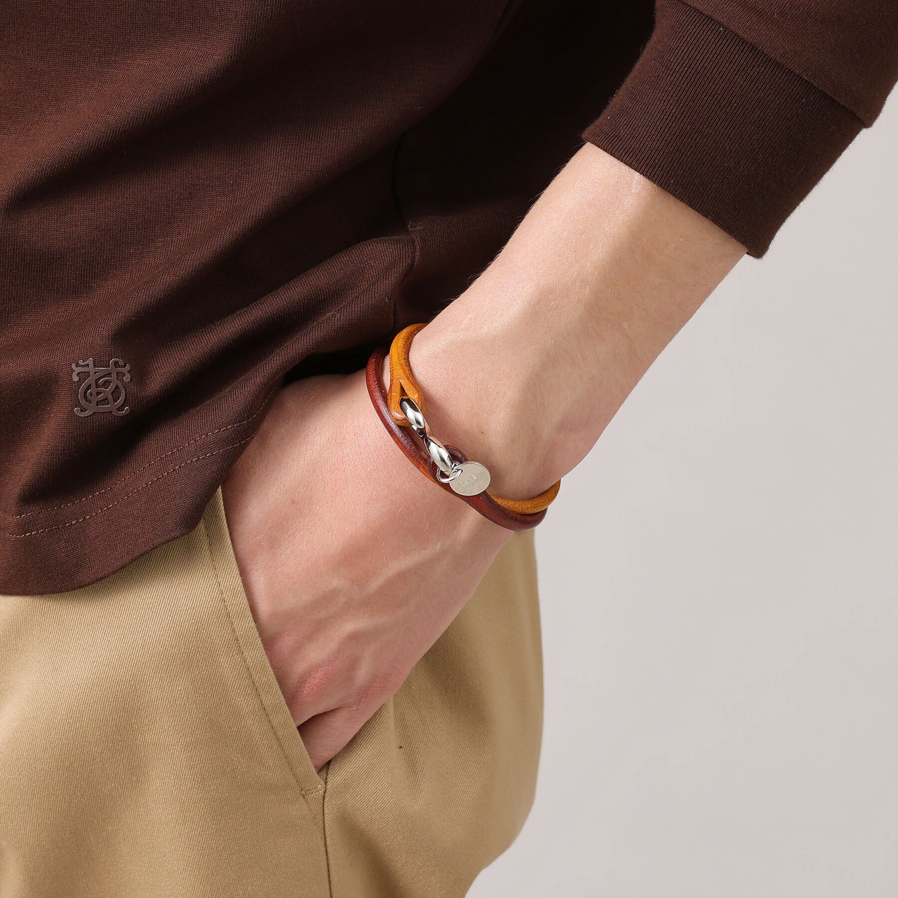 TAKEO KIKUCHI「【MADE IN JAPAN】2重巻き 染め分けレザー ブレスレット」|ブレスレット・バングル|