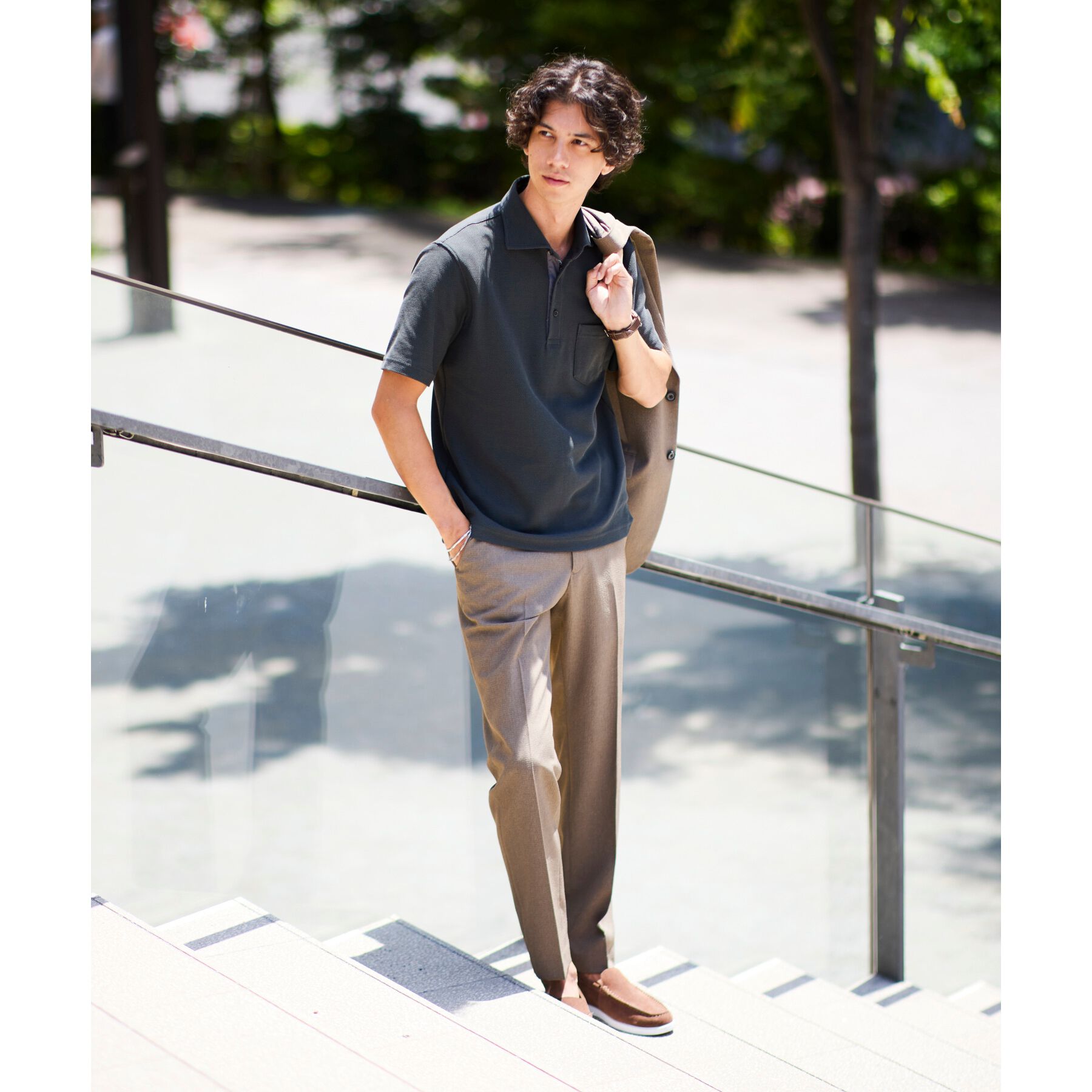 TAKEO KIKUCHI「【抗菌防臭／9色5サイズ展開】ハニカムメランジ ポロシャツ」|ポロシャツ|