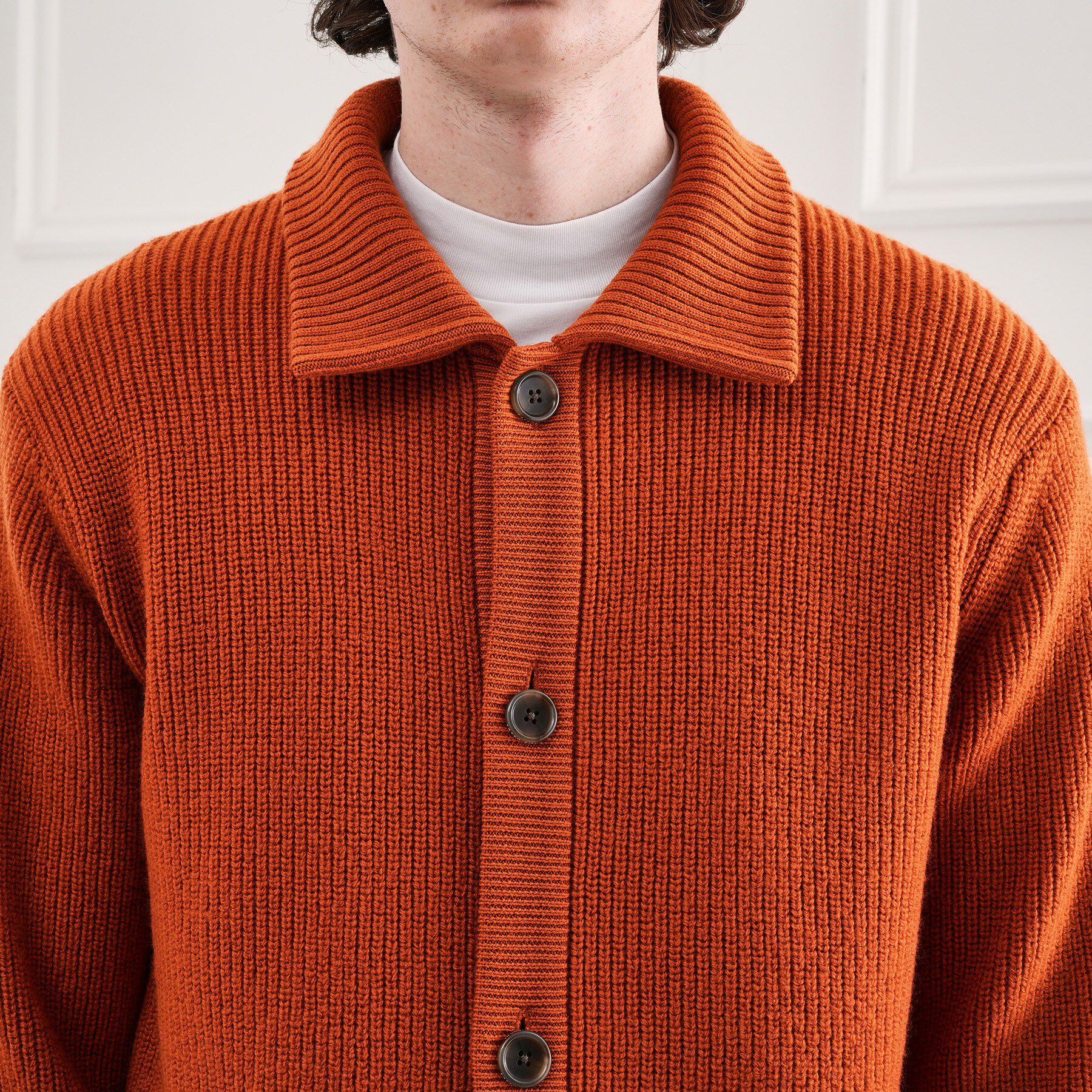 TAKEO KIKUCHI「タスマニアウール混畦編みカーディガン」|カーディガン|