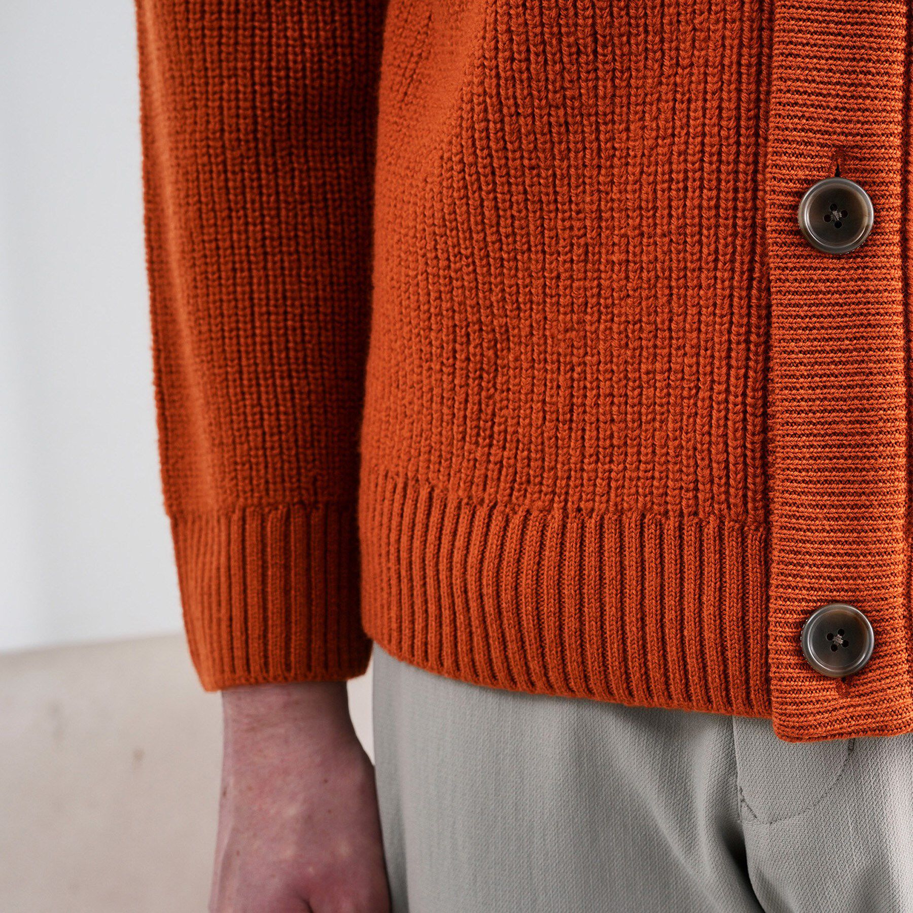 TAKEO KIKUCHI「タスマニアウール混畦編みカーディガン」|カーディガン|