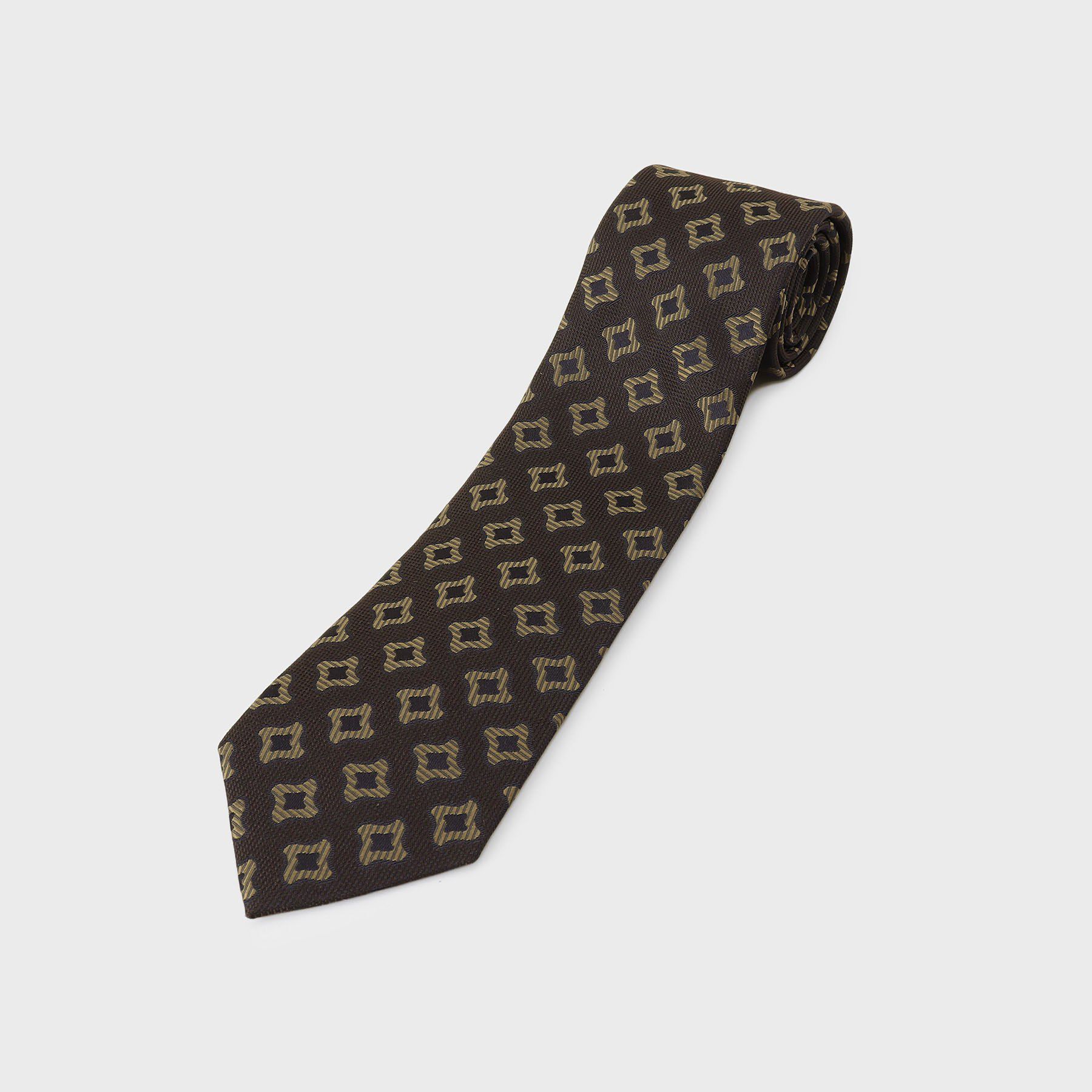 TAKEO KIKUCHI「【縁起の良いネクタイ】PNJ 千鳥ジオメトリックネクタイ」|ネクタイ・蝶ネクタイ|ブラウン(443)