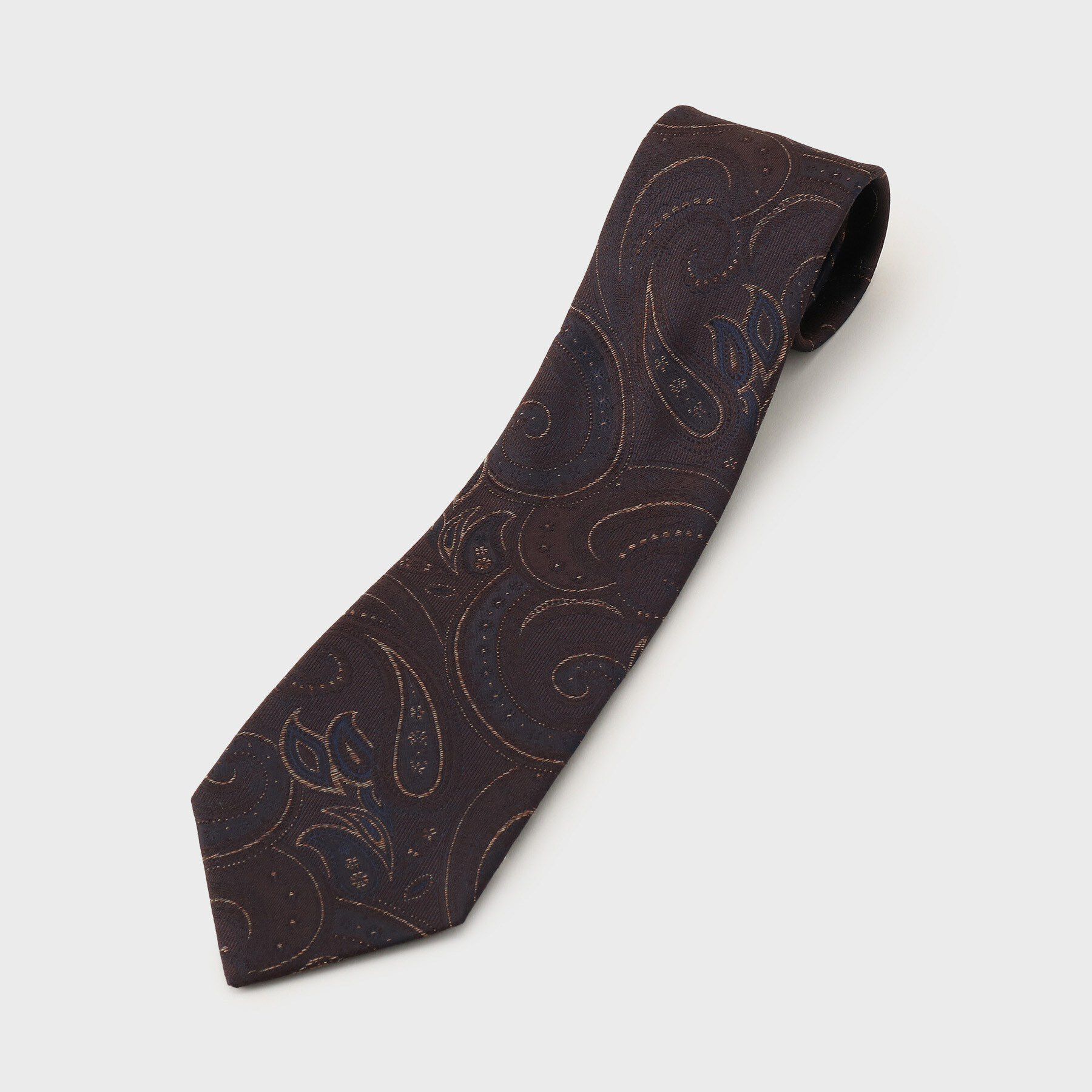 TAKEO KIKUCHI「エクストラシルク シャドーペイズリーネクタイ」|ネクタイ・蝶ネクタイ|ブラウン(543)