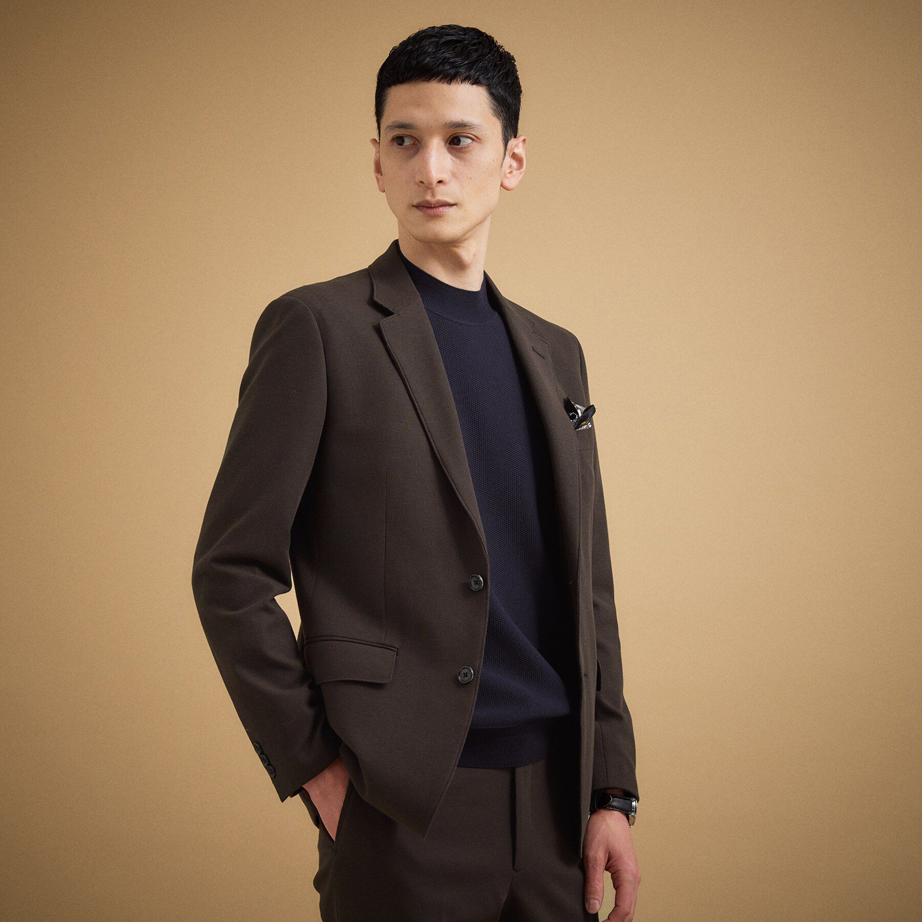 TAKEO KIKUCHI「パールニットジャージ ジャケット」|テーラードジャケット|