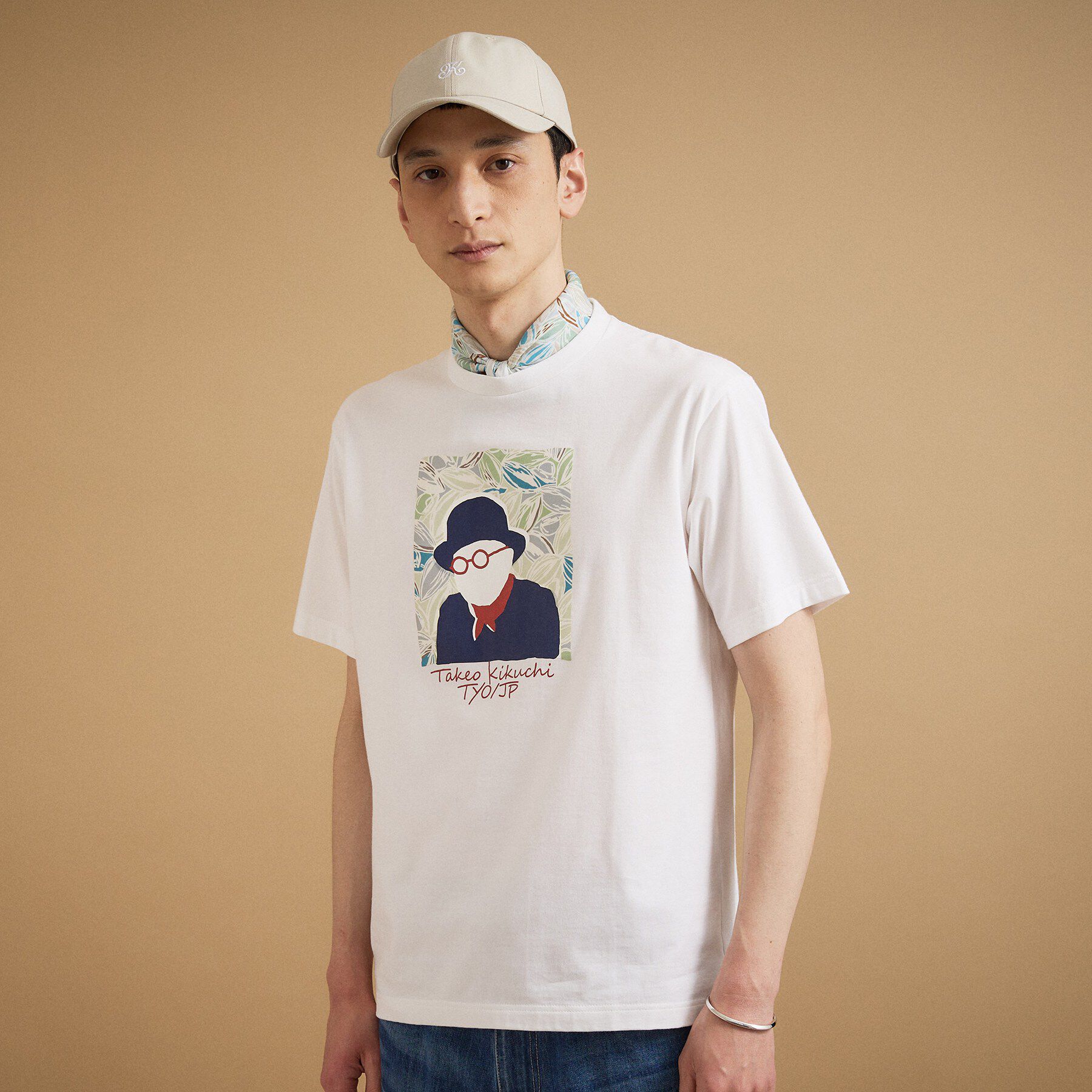 TAKEO KIKUCHI「カカオ柄スクエアプリント 天竺Tシャツ」|Tシャツ・カットソー|