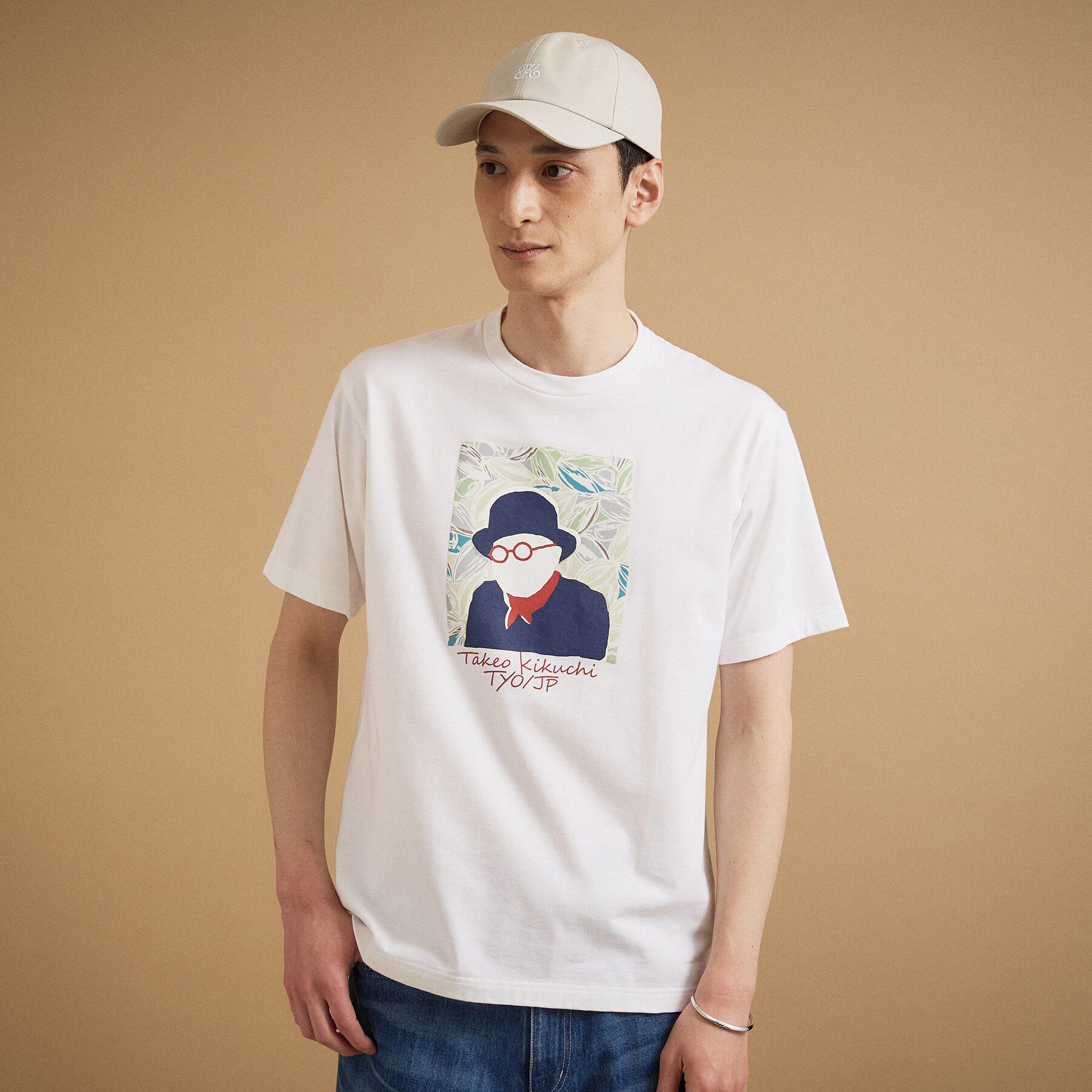 TAKEO KIKUCHI「カカオ柄スクエアプリント 天竺Tシャツ」|Tシャツ・カットソー|