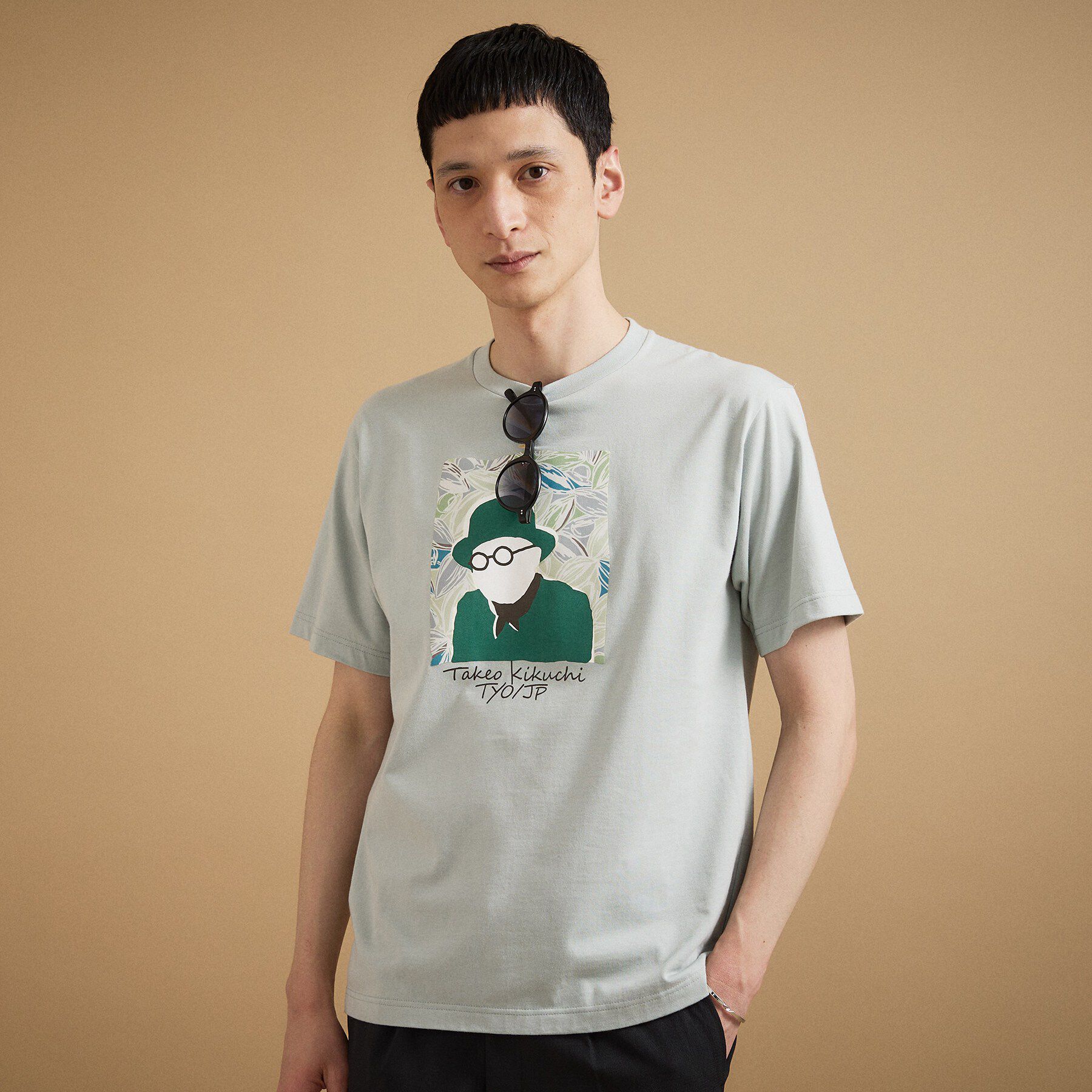 TAKEO KIKUCHI「カカオ柄スクエアプリント 天竺Tシャツ」|Tシャツ・カットソー|