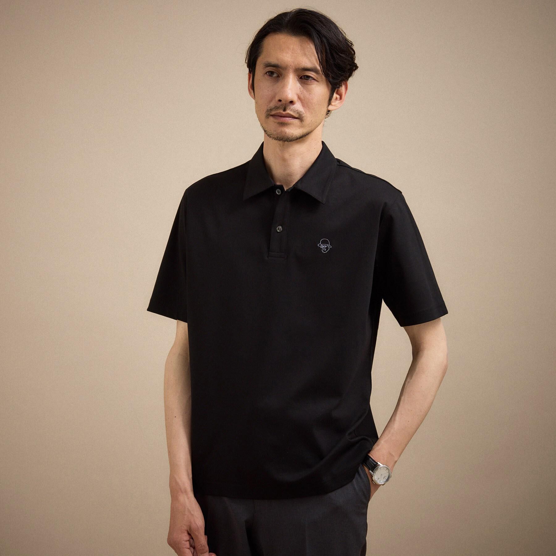 TAKEO KIKUCHI「アイスクリアコットン ワンポイント ポロシャツ」|ポロシャツ|ブラック(019)