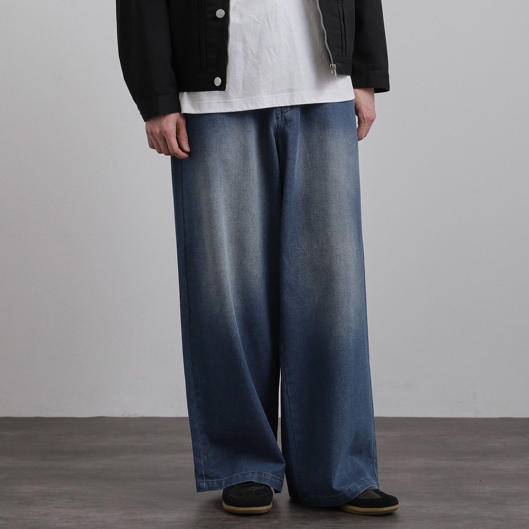 tk.TAKEO KIKUCHI「スーパーワイドバギーデニムパンツ」|デニム|ブルー(093)