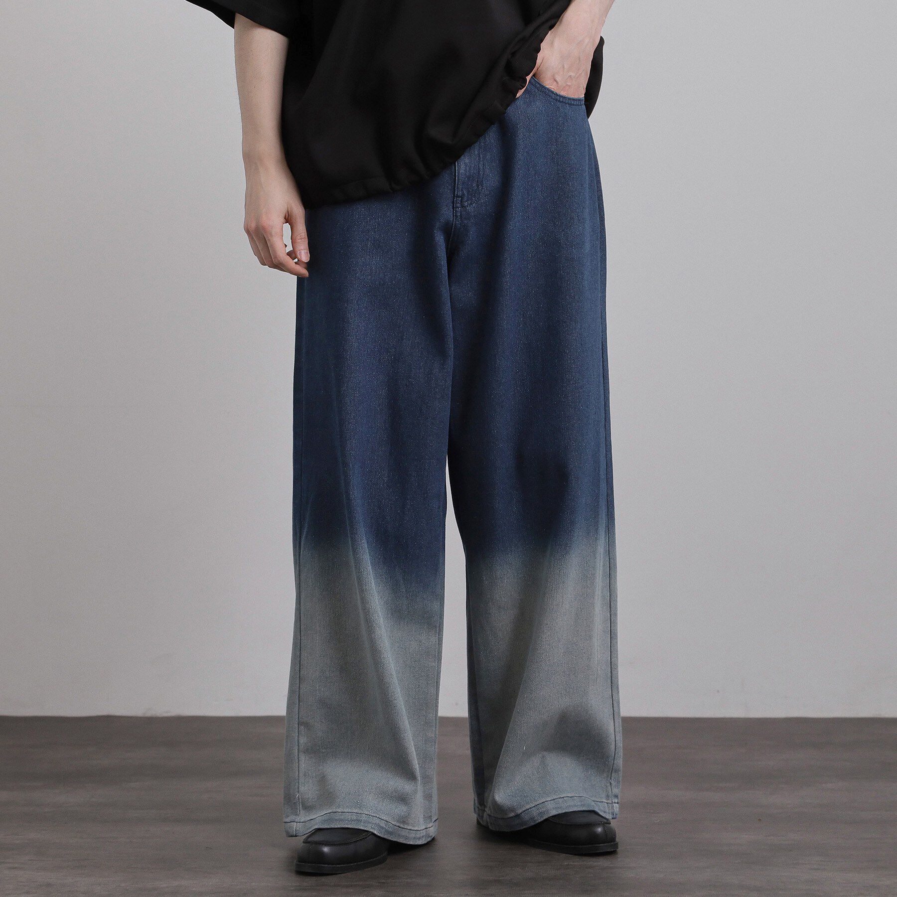 tk.TAKEO KIKUCHI「スーパーワイドバギーデニムパンツ」|デニム|ブルー(193)