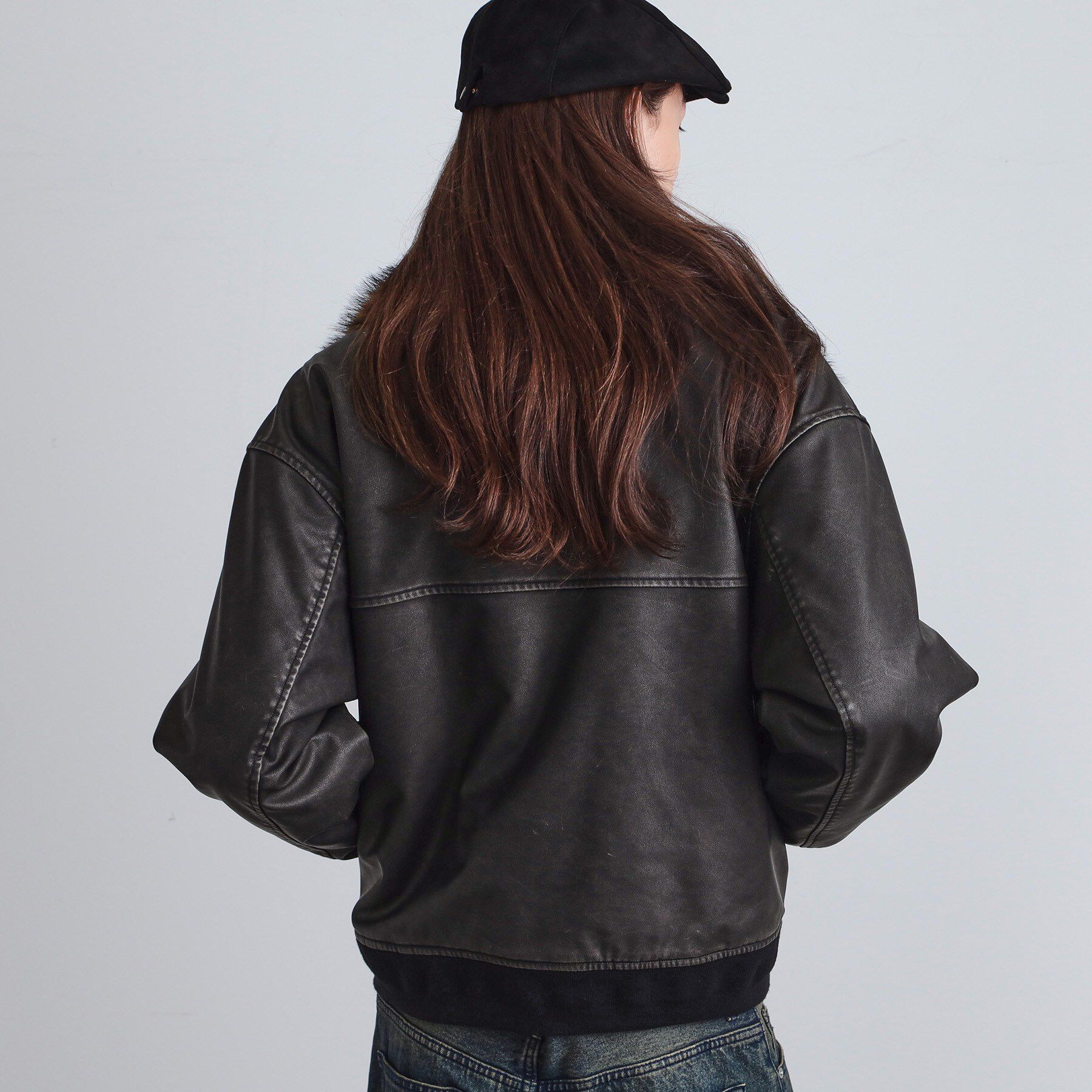 tk.TAKEO KIKUCHI「ヴィンテージライク衿フェイクファーブルゾン」|ブルゾン・スタジャン|