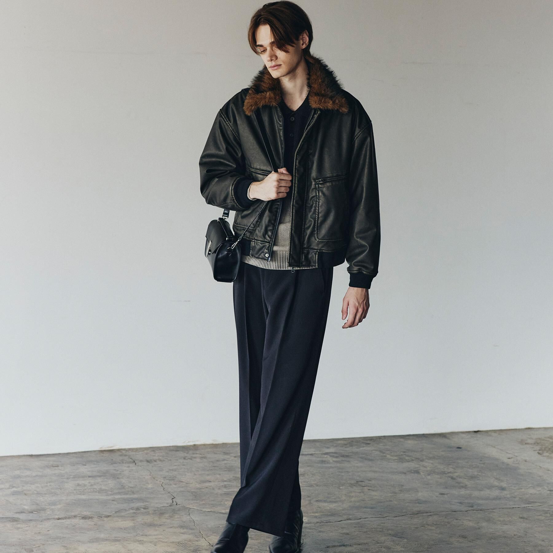 tk.TAKEO KIKUCHI「ヴィンテージライク衿フェイクファーブルゾン」|ブルゾン・スタジャン|