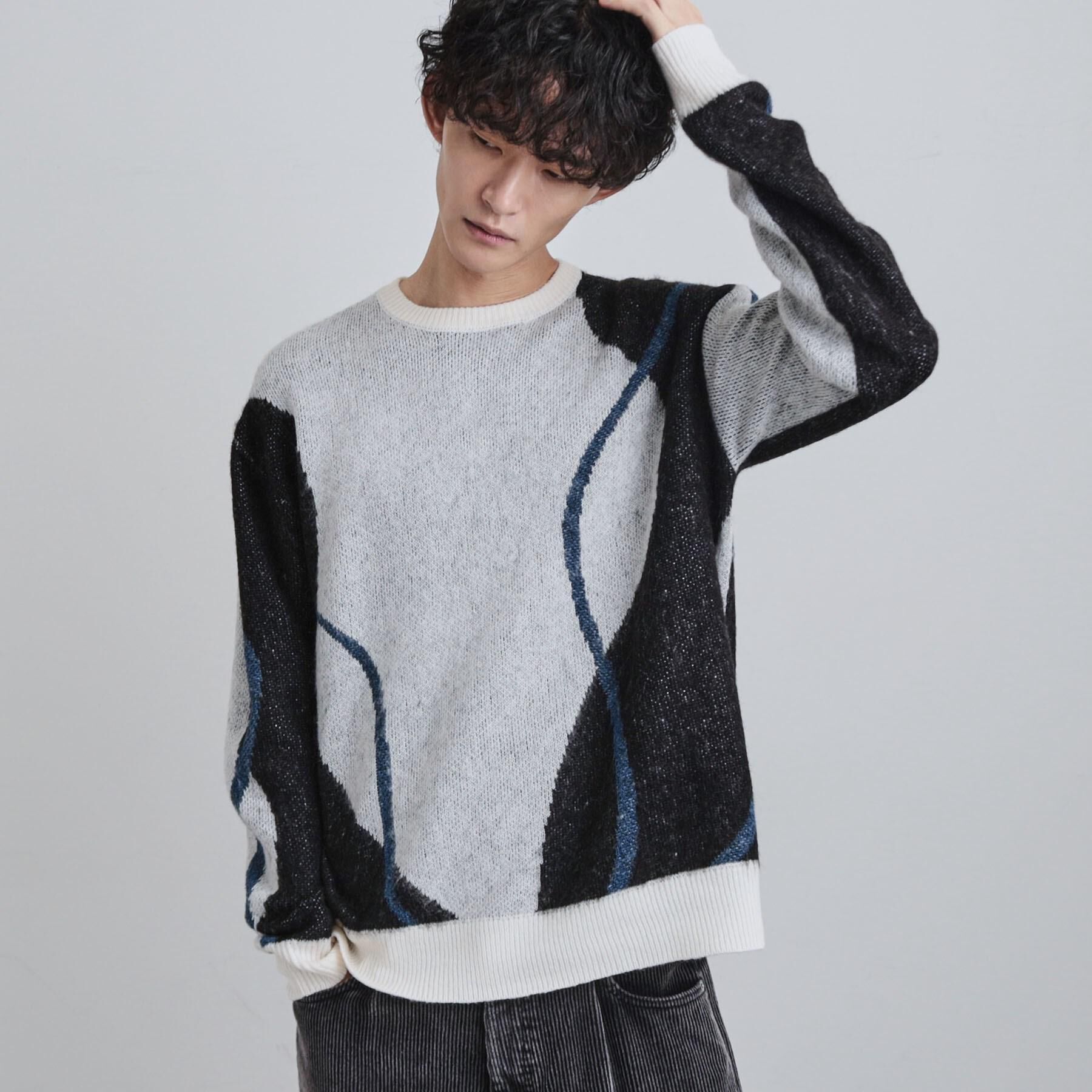 tk.TAKEO KIKUCHI「コンプリケートラインアートプルオーバー」|ニット・セーター|オフホワイト(003