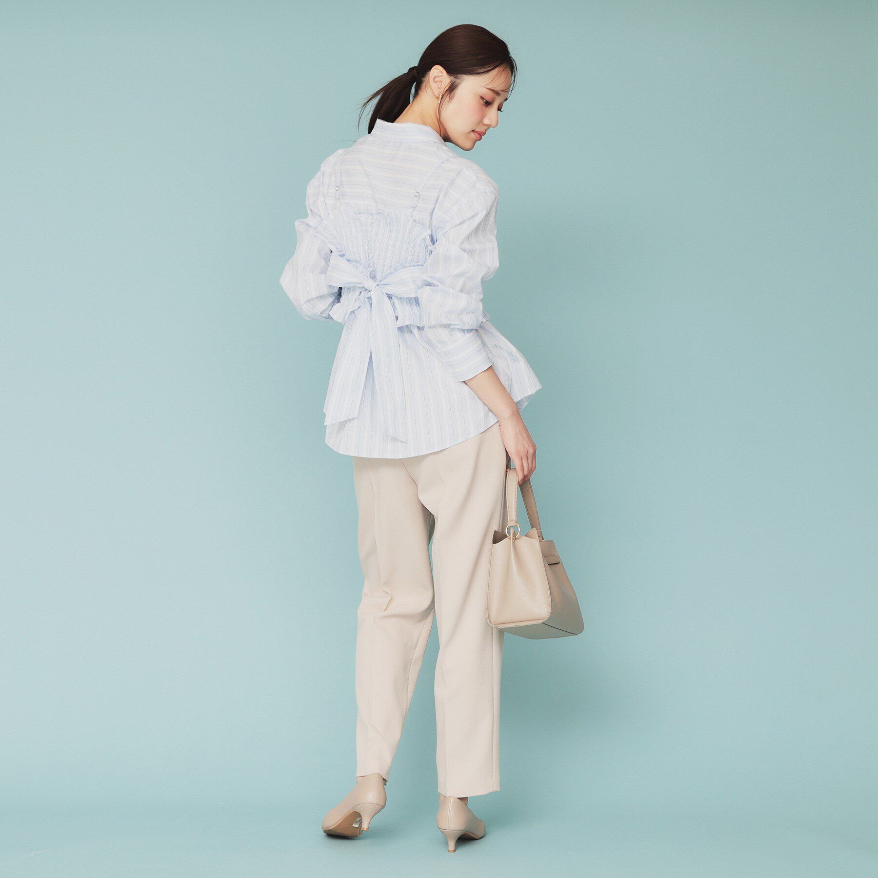 index「《andGIRL掲載》ビスチェレイヤードロングシャツ【洗濯機洗い可】」|シャツ・ブラウス|