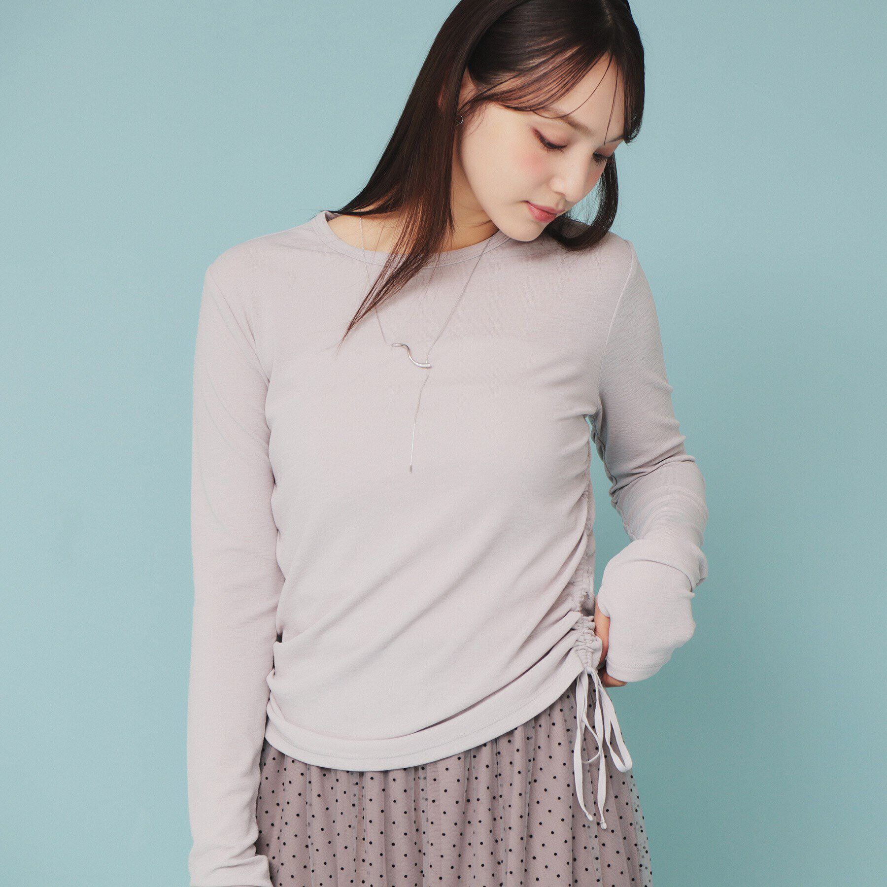 index「《CLASSY掲載》サイドドロストシアートップス【洗濯機洗い可】」|Tシャツ・カットソー|