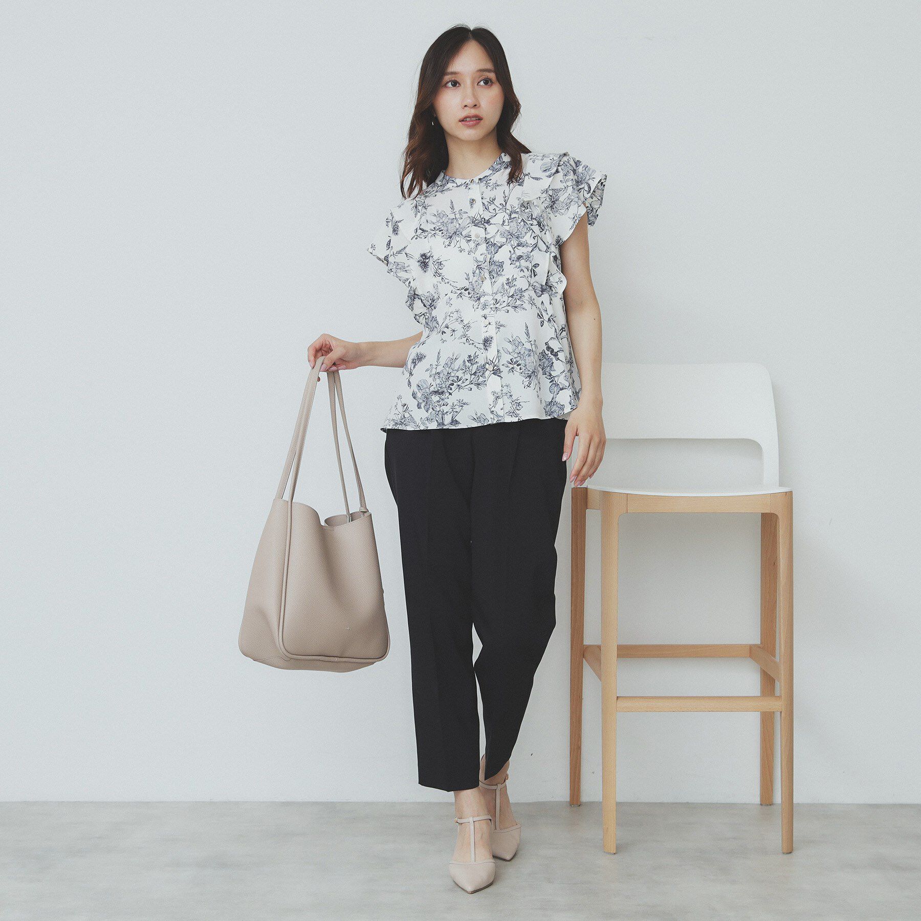 index「ダブルフリルバンドカラーブラウス【洗濯機洗い可/イージーアイロン/防シワ】」|シャツ・ブラウス|