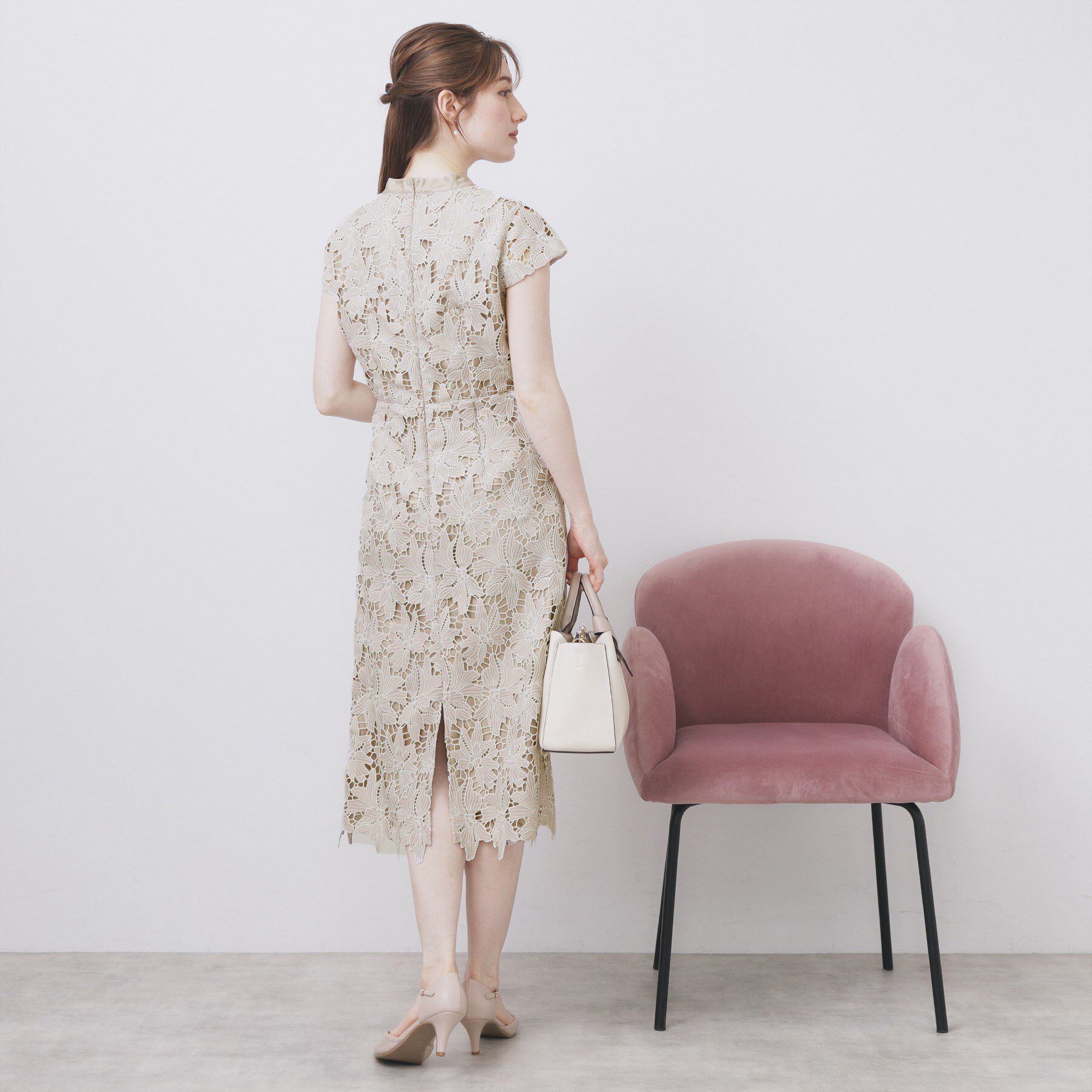 index「バイカラーレースワンピース【洗濯機洗い可】」|ワンピース|