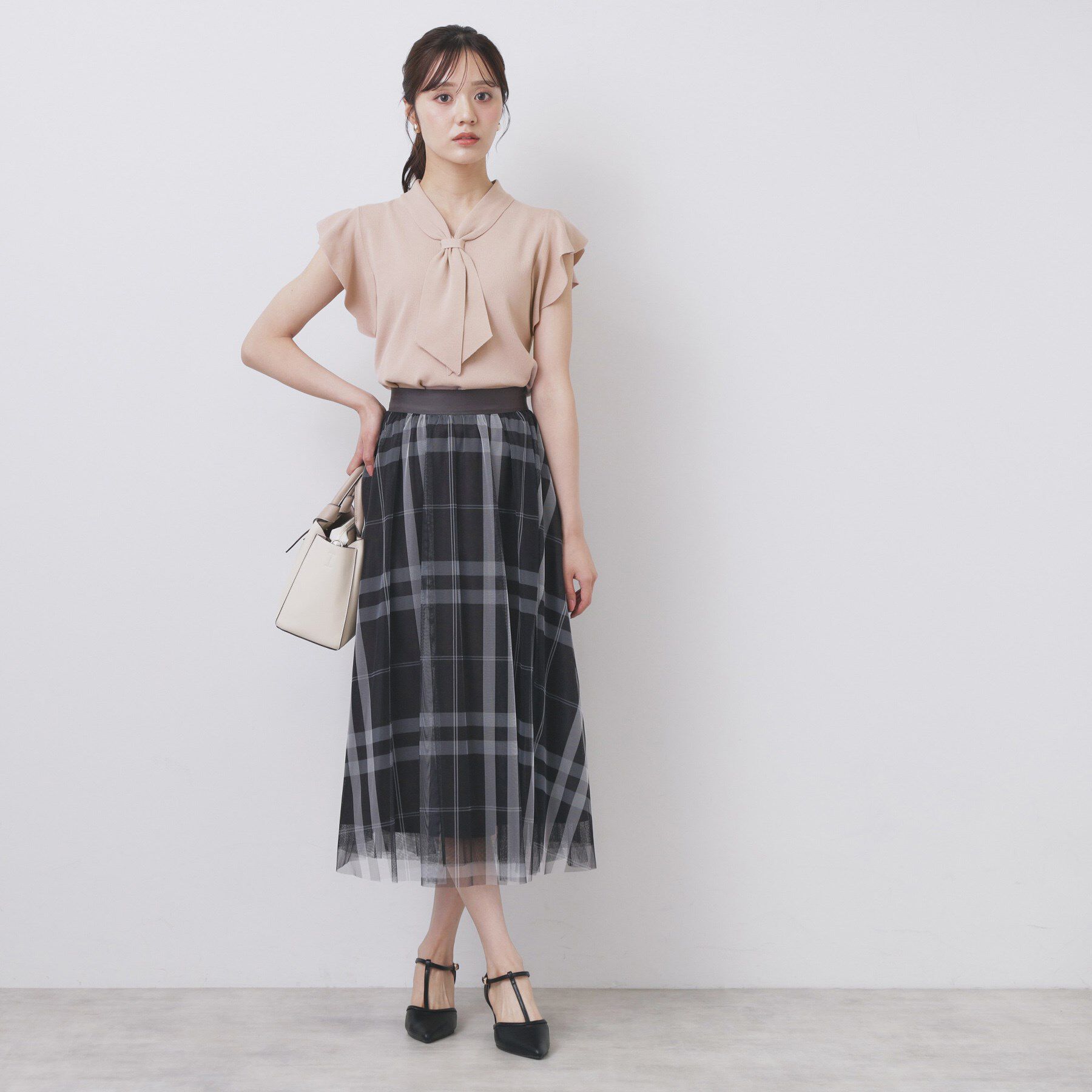 index「フレアスリーブボウタイニット【洗濯機洗い可/接触冷感/抗ピル】」|ニット・セーター|