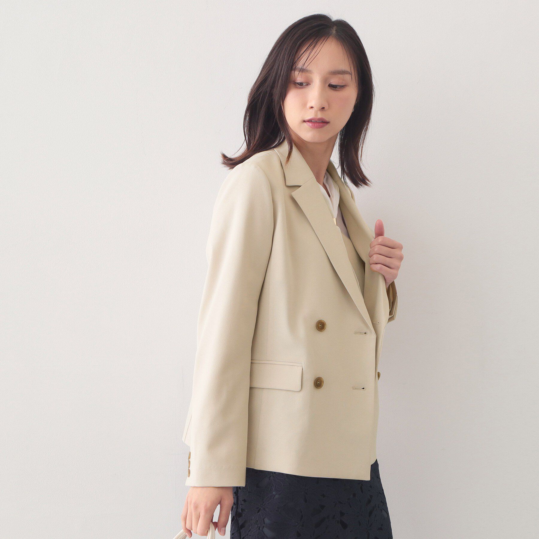 index「ダブルブレストジャケット/セットアップ対応可【洗える/接触冷感/吸水速乾/防シワ/ストレッチ】」|テーラードジャケット|