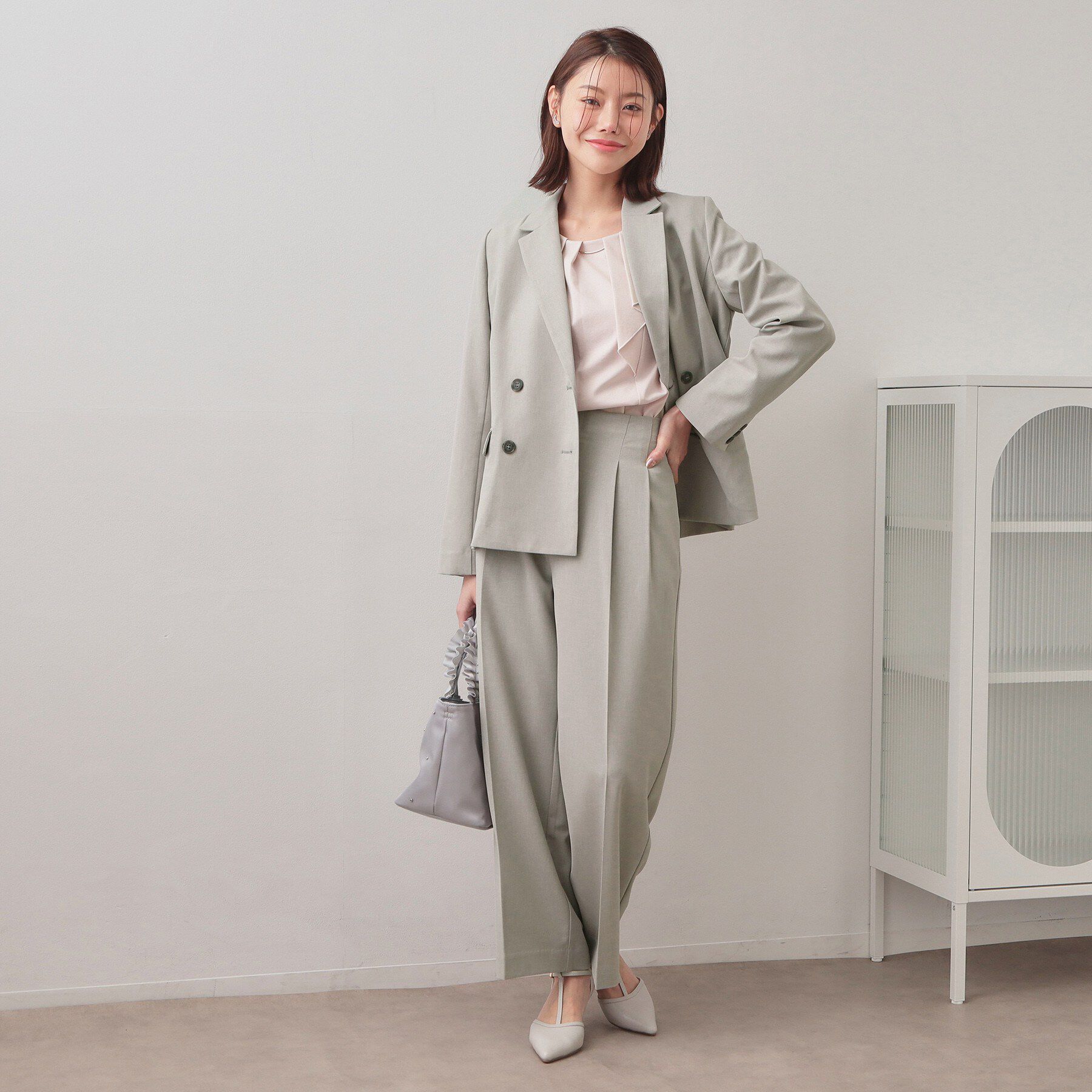 index「ダブルブレストジャケット/セットアップ対応可【洗える/接触冷感/吸水速乾/防シワ/ストレッチ】」|テーラードジャケット|