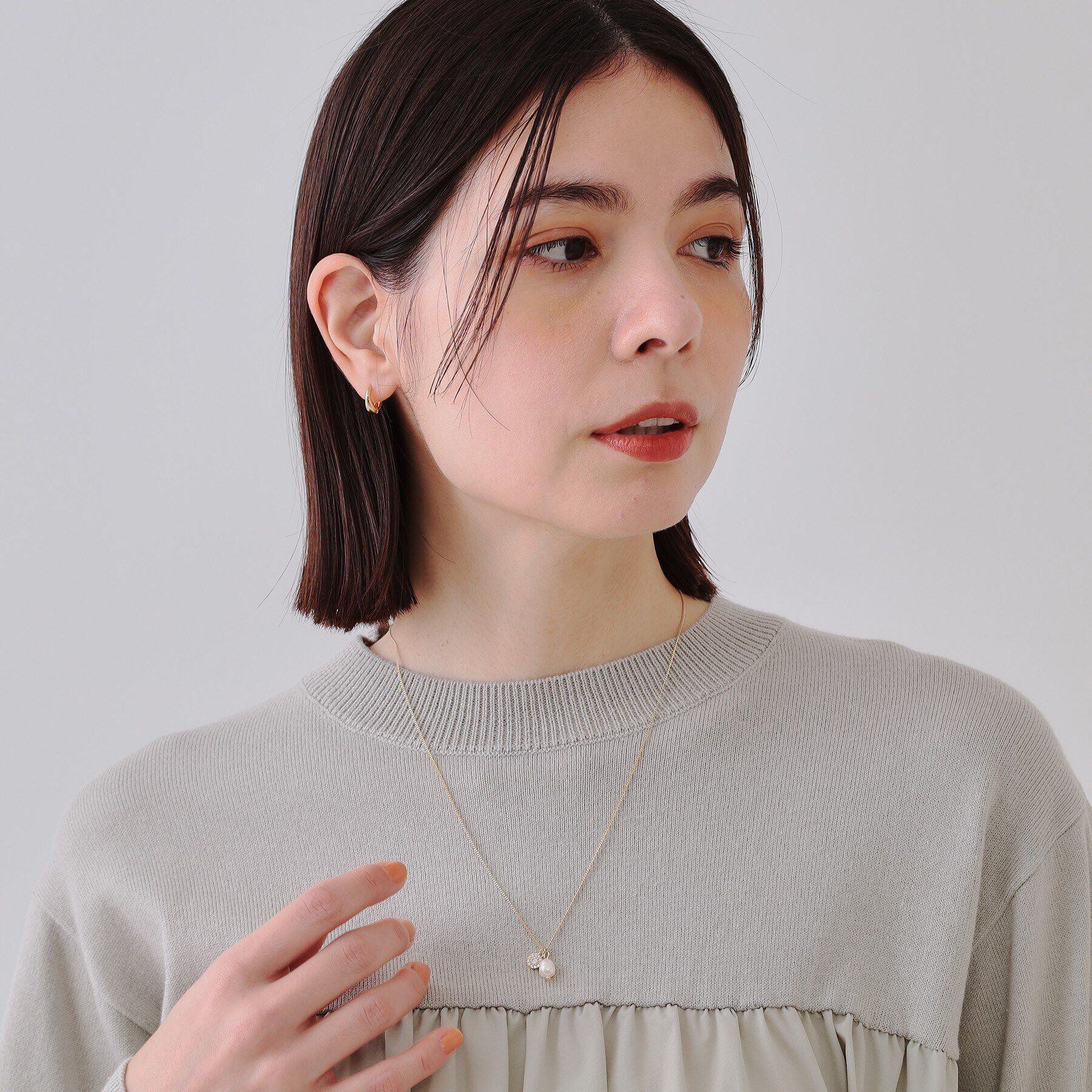 OPAQUE.CLIP「淡水パール&times;ビジューネックレス」|ネックレス|