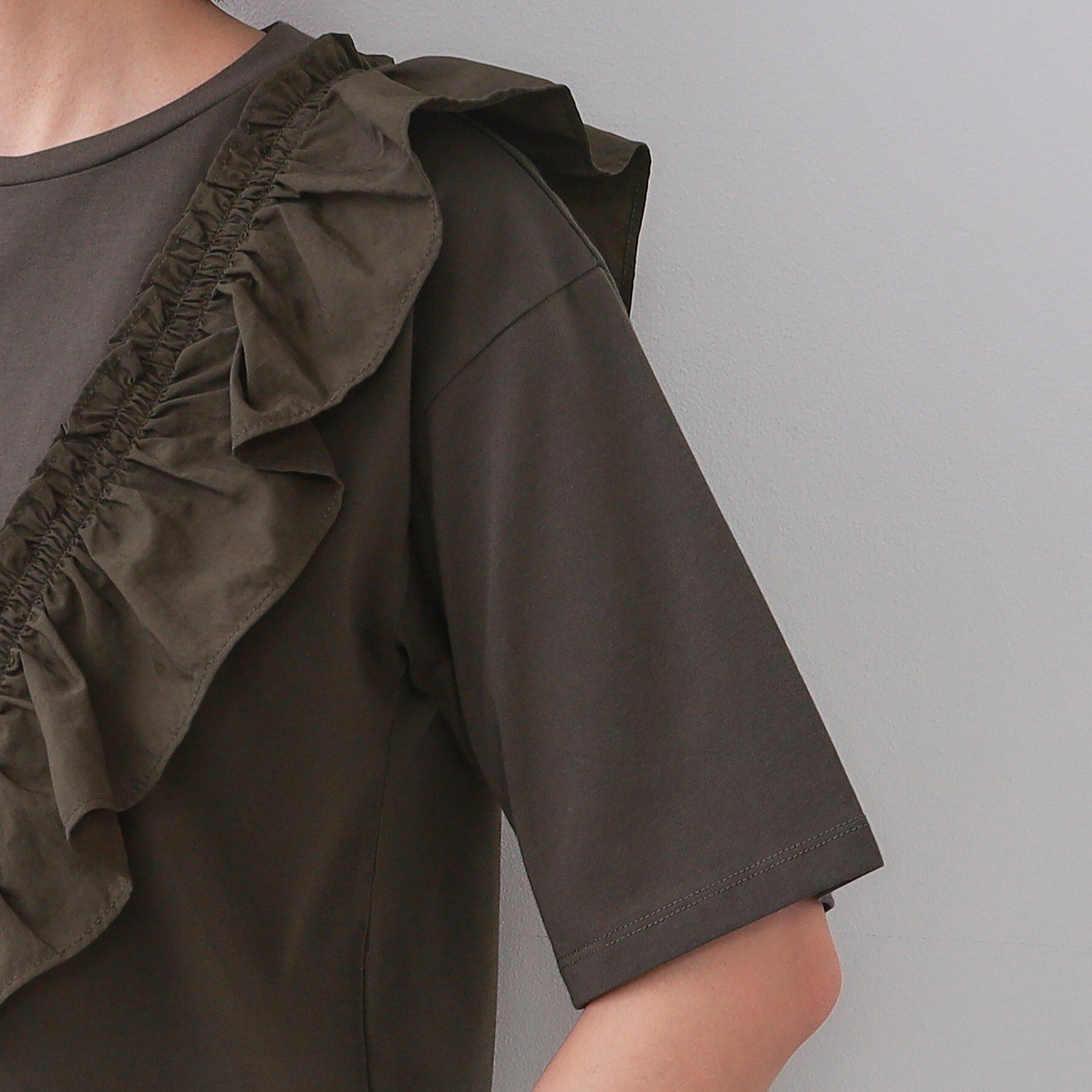 OPAQUE.CLIP「フリルドッキングカットソー【洗濯機洗い可】」|Tシャツ・カットソー|