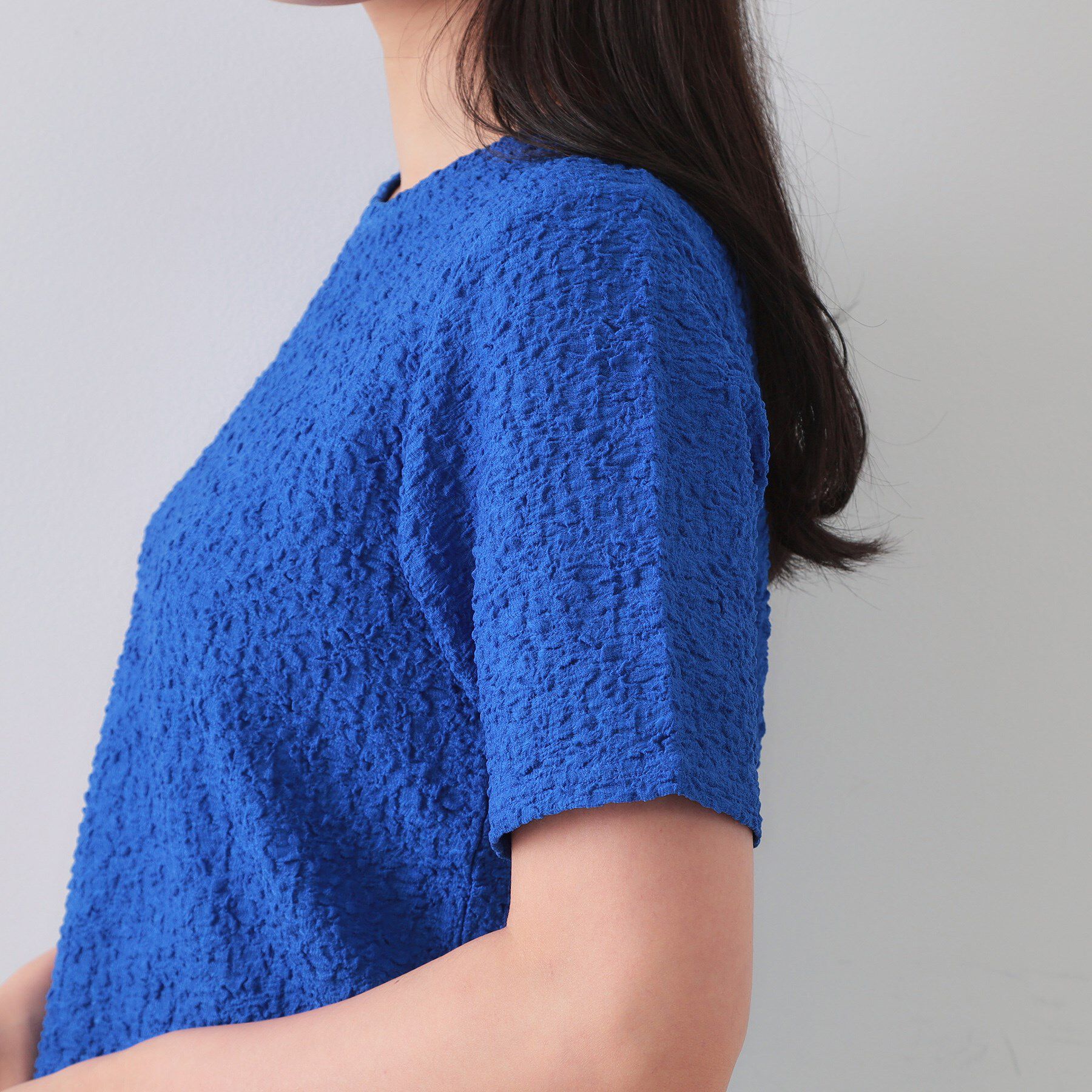 OPAQUE.CLIP「ふくれジャカードショートカットソー【洗濯機洗い可】」|Tシャツ・カットソー|