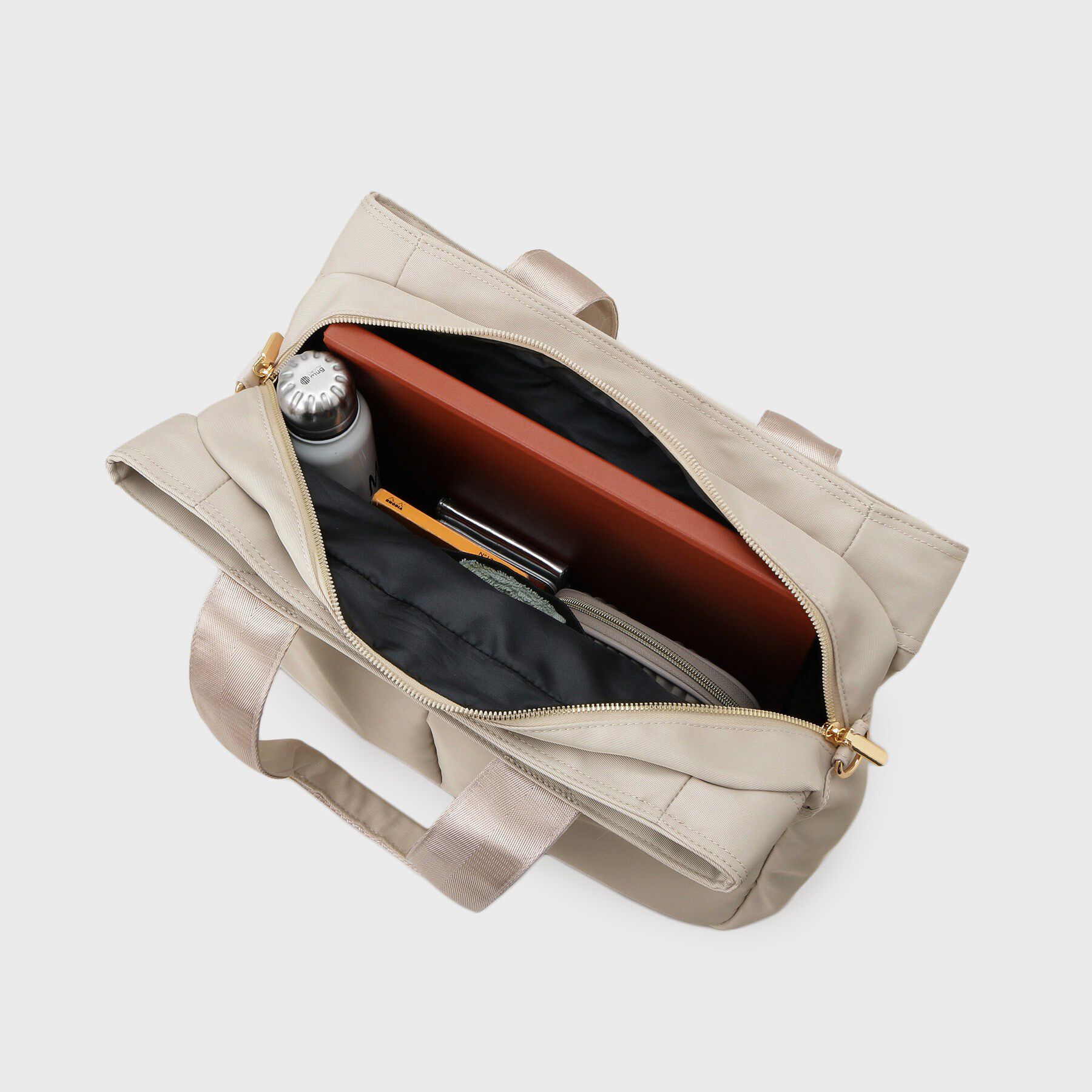 OPAQUE.CLIP「【撥水加工/2WAY/多ポケット】ツイルビッグサイズトートバッグ」|トートバッグ|