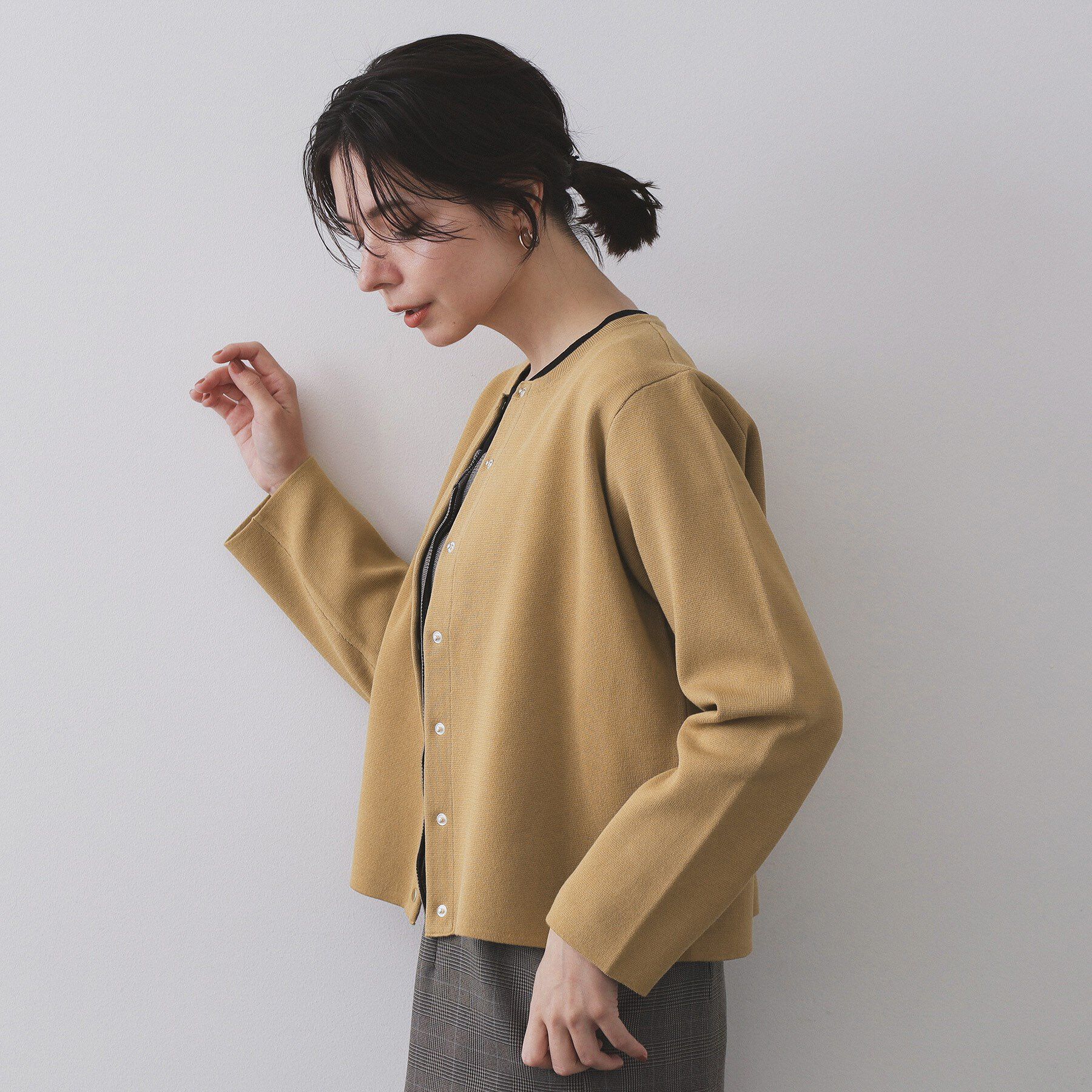 OPAQUE.CLIP「スナップボタンニットカーディガン【UVケア/洗濯機OK】《6col/S～LL》」|カーディガン|
