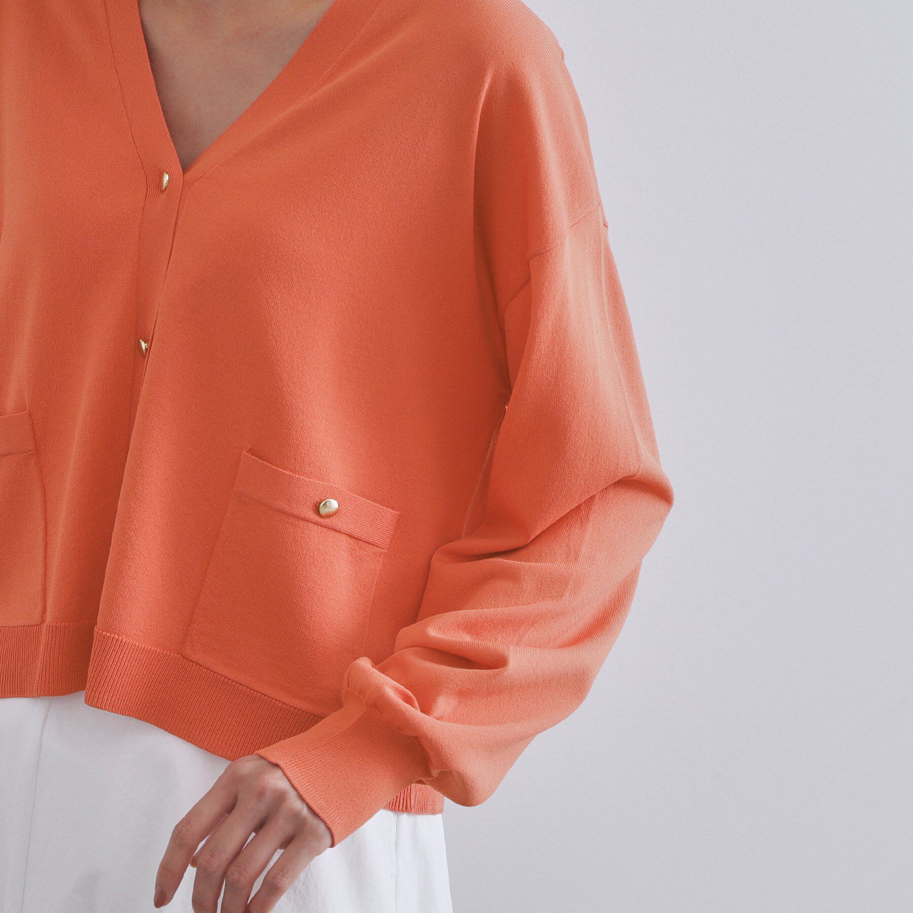 OPAQUE.CLIP「リラクシーVネックニットカーディガン【UVケア/接触冷感/洗濯機洗い可/抗ピル】」|カーディガン|