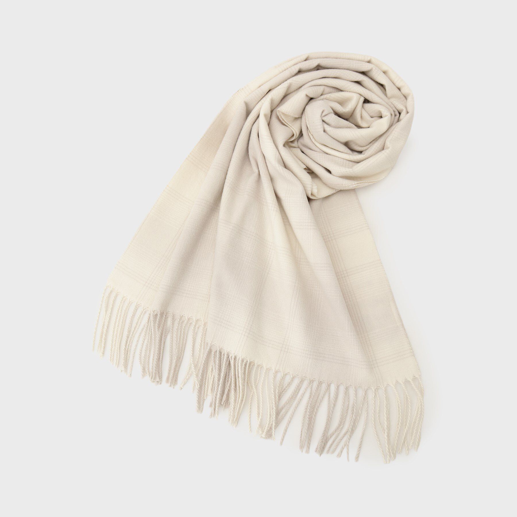 OPAQUE.CLIP「オンブレチェック大判ストール」|ストール|アイボリー(004)