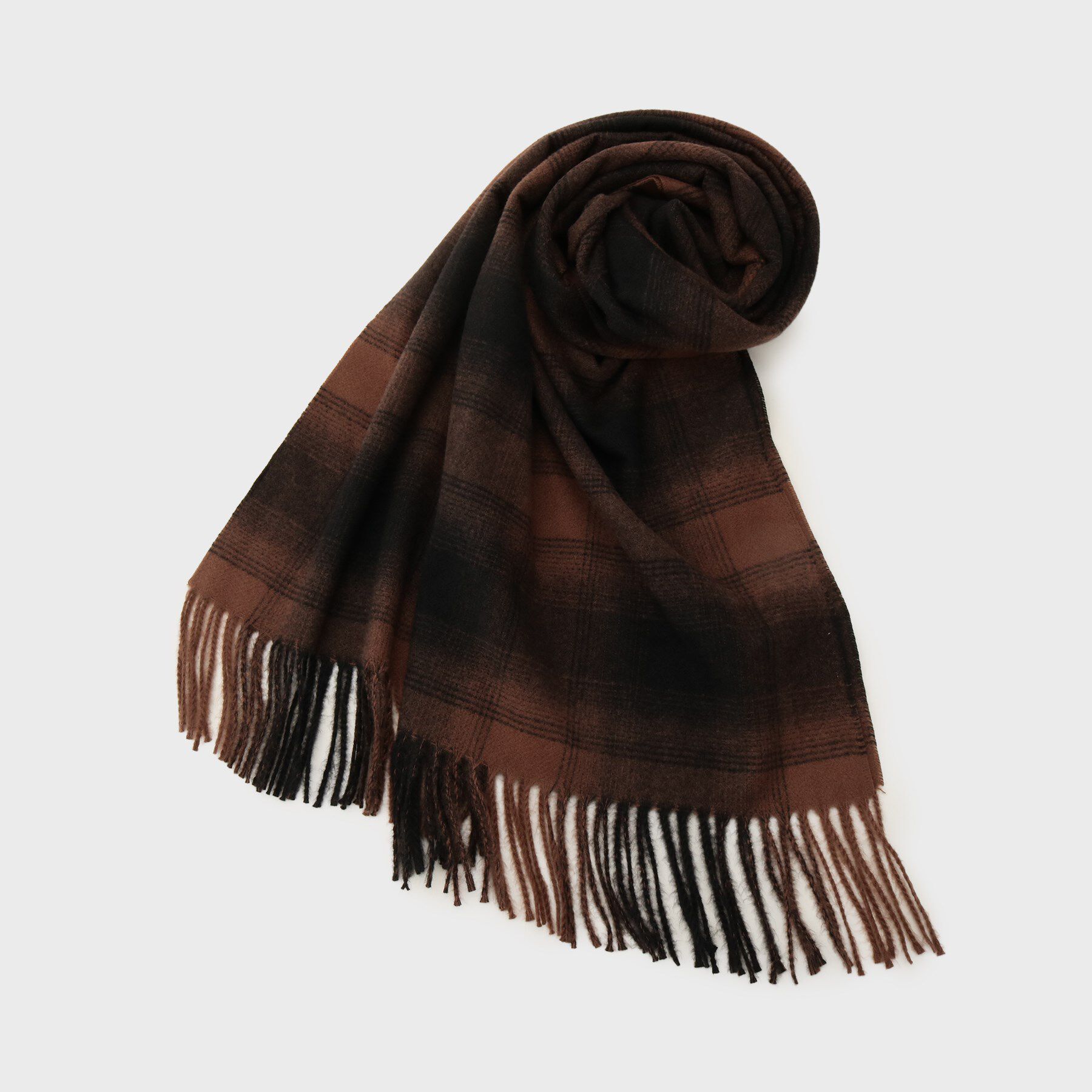 OPAQUE.CLIP「オンブレチェック大判ストール」|ストール|ブラウン(044)