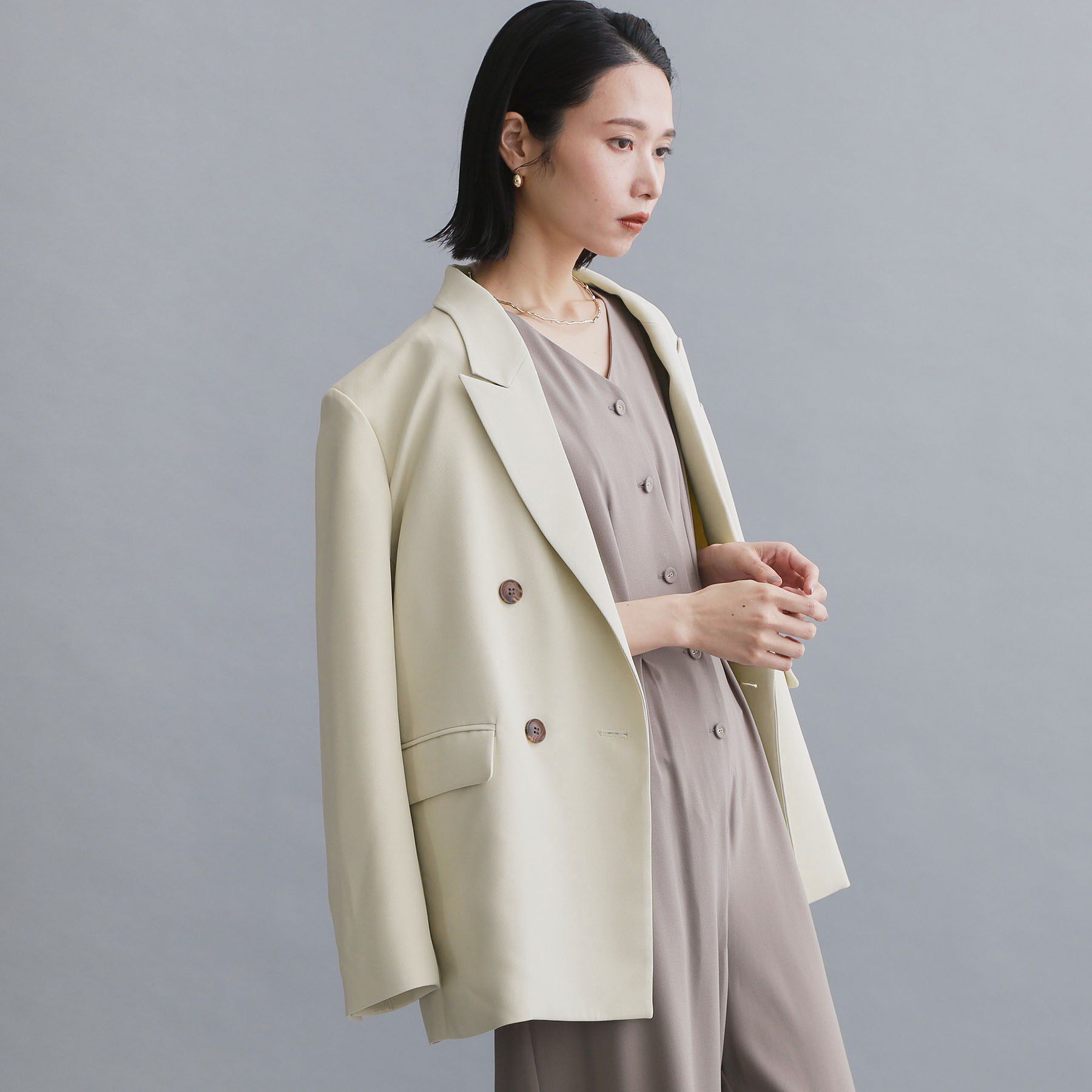 OPAQUE.CLIP「【es】ダブルブレストテーラードジャケット/セットアップ対応可【洗える】」|テーラードジャケット|