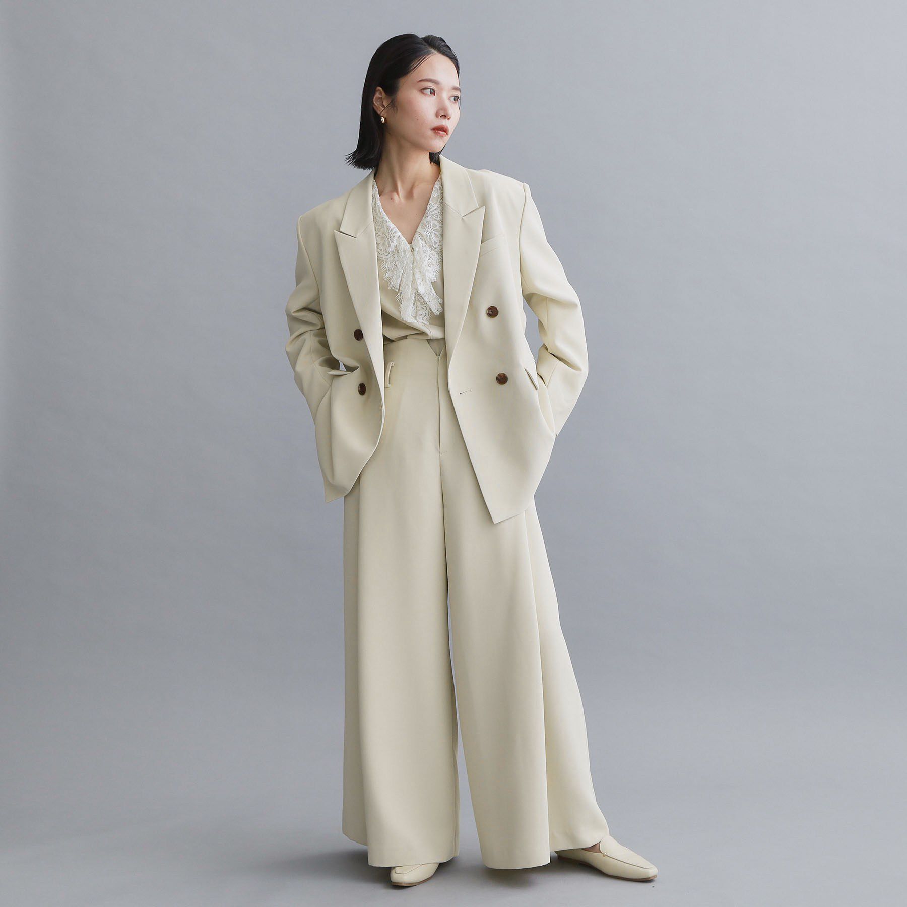 OPAQUE.CLIP「【es】ダブルブレストテーラードジャケット/セットアップ対応可【洗える】」|テーラードジャケット|