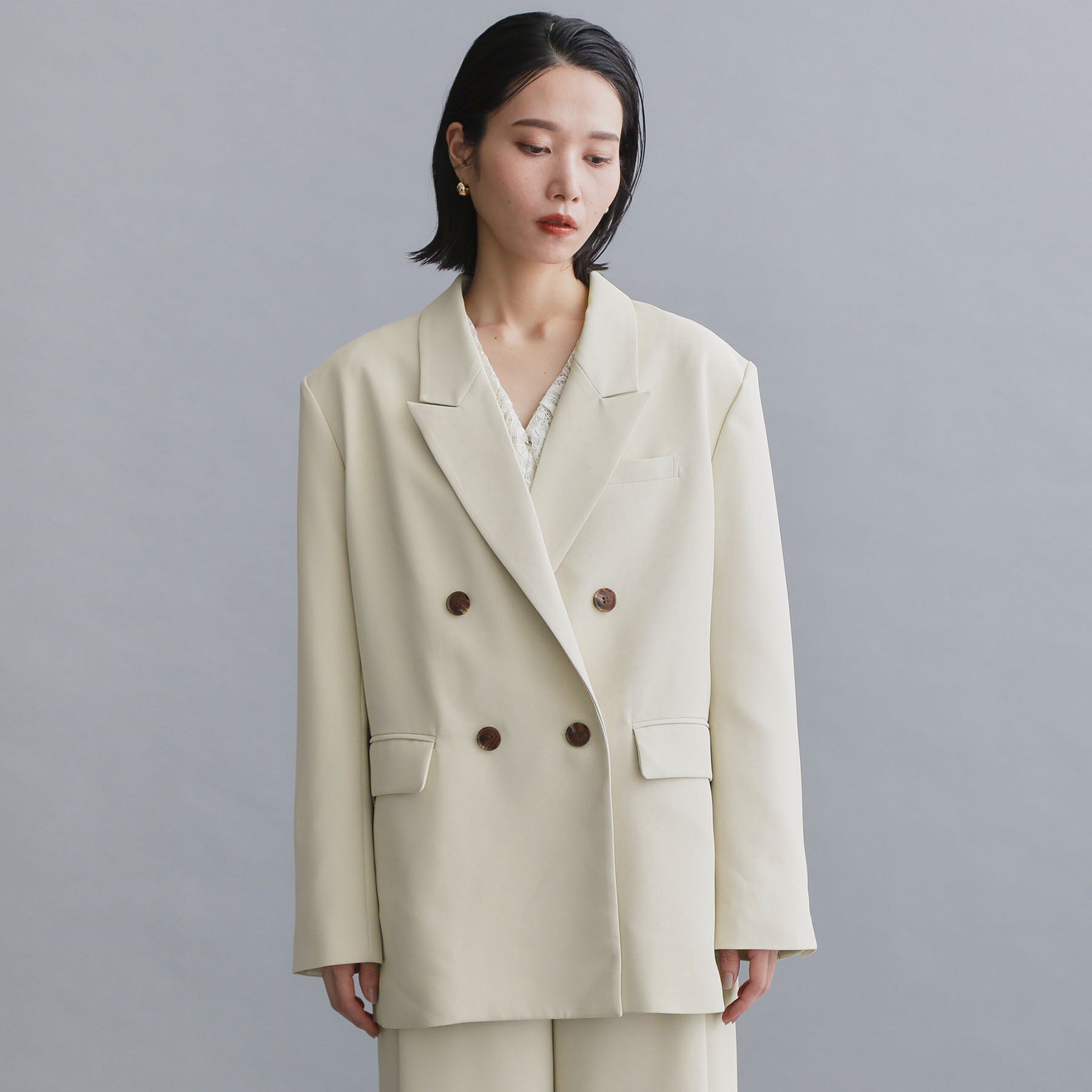 OPAQUE.CLIP「【es】ダブルブレストテーラードジャケット/セットアップ対応可【洗える】」|テーラードジャケット|