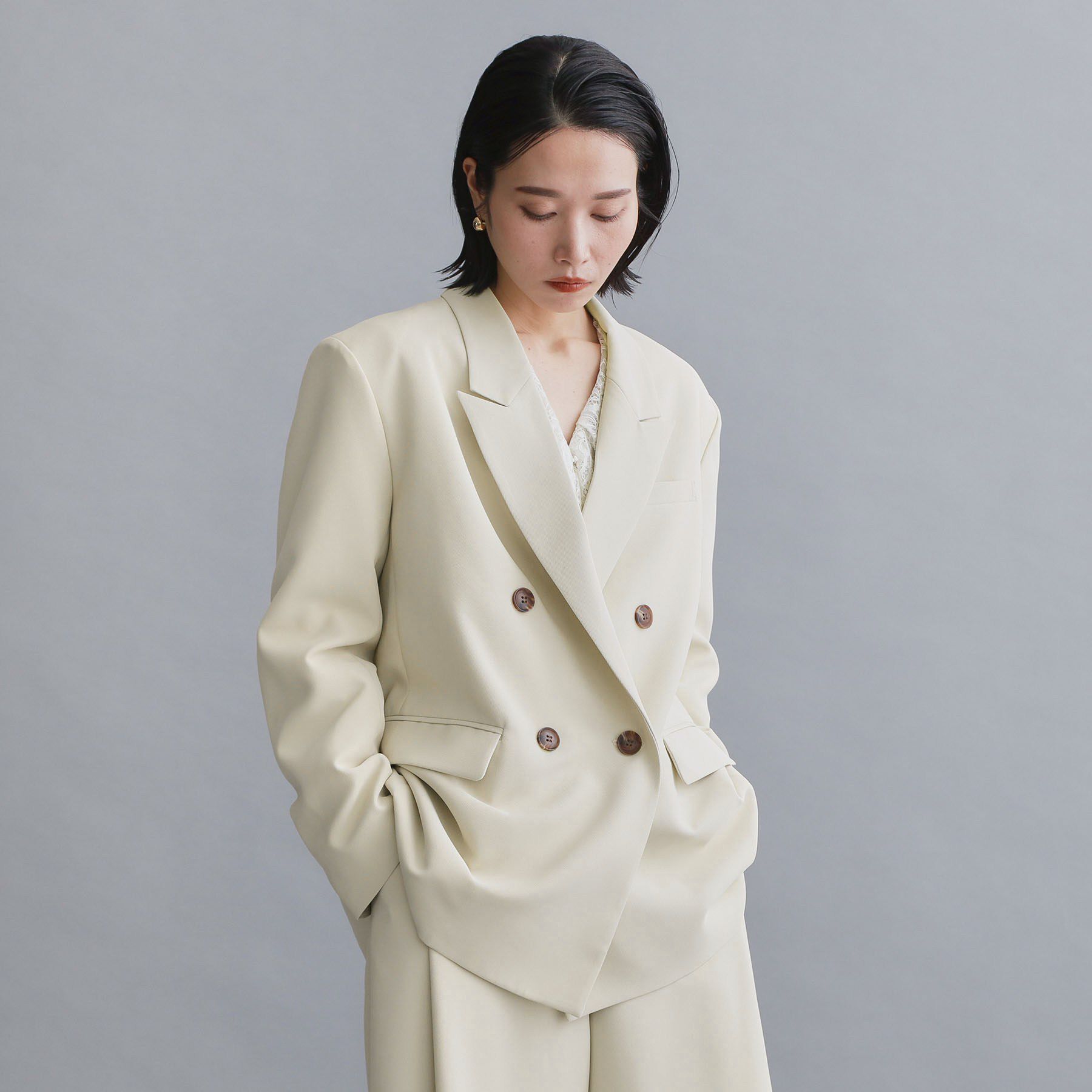 OPAQUE.CLIP「【es】ダブルブレストテーラードジャケット/セットアップ対応可【洗える】」|テーラードジャケット|