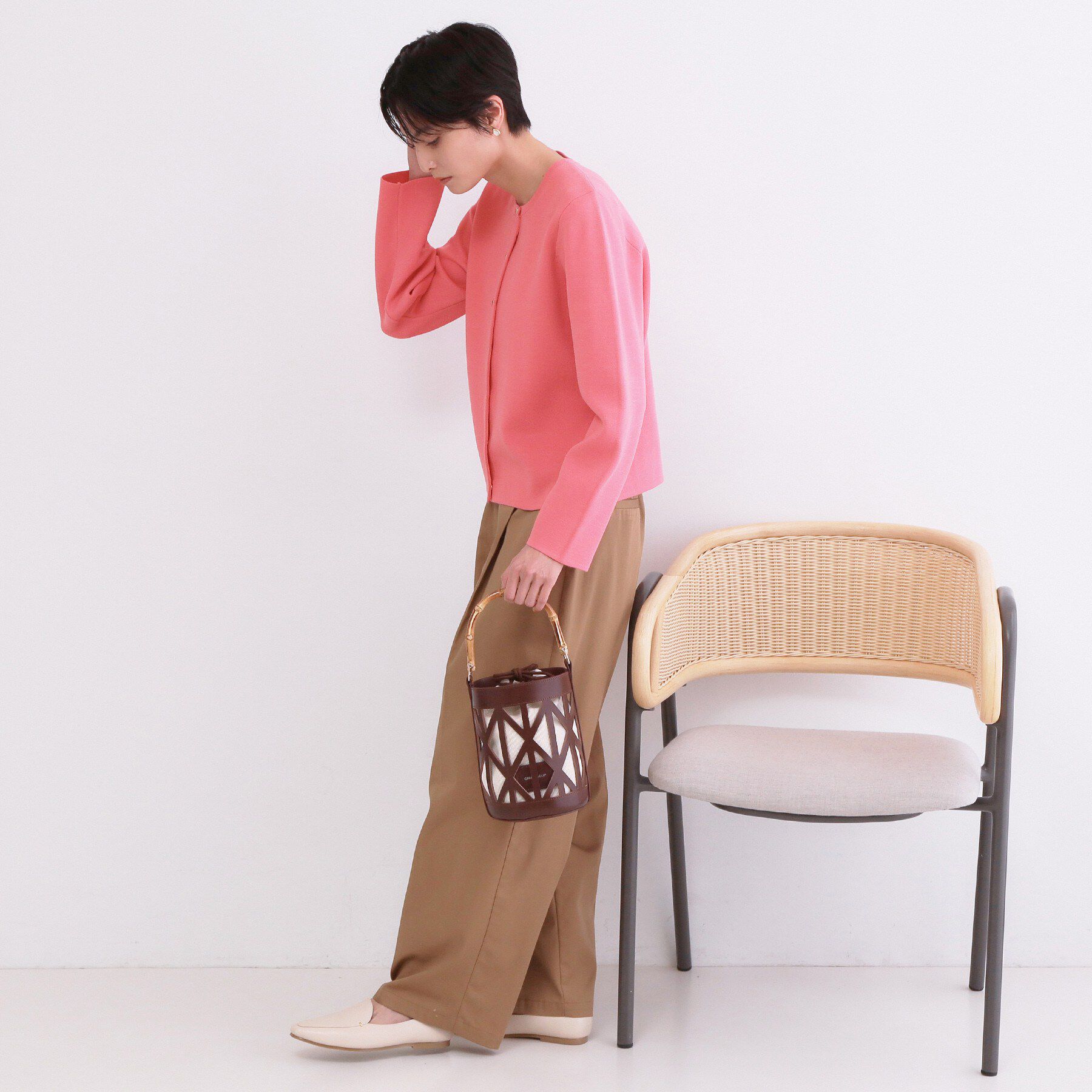 OPAQUE.CLIP「スナップボタンニットカーディガン【洗濯機OK/抗ピル】」|カーディガン|