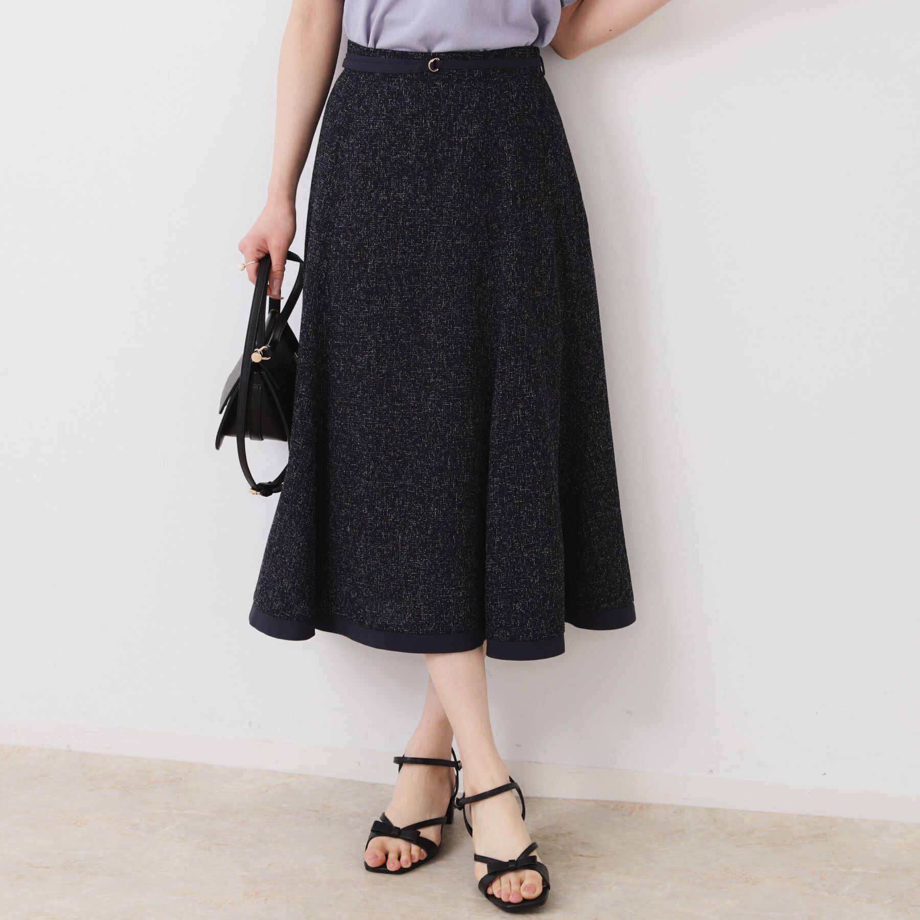 Couture broach「【洗える・きれいめ・通勤】サマーツイード配色フレアスカート」|スカート|